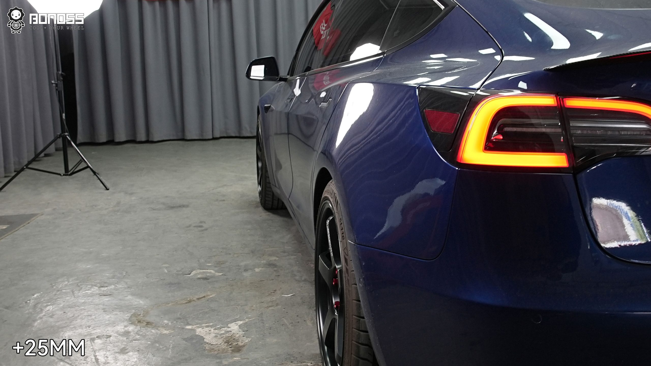 BONOSS Forged Active Cooling 2019 Tesla Model 3 Wheel Spacers Front 18mm Rear 25mm Before and After (7)