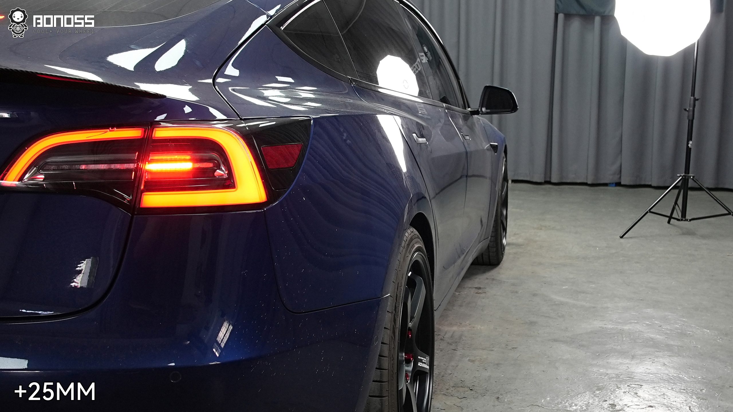 BONOSS Forged Active Cooling 2019 Tesla Model 3 Wheel Spacers Front 18mm Rear 25mm Before and After (8)