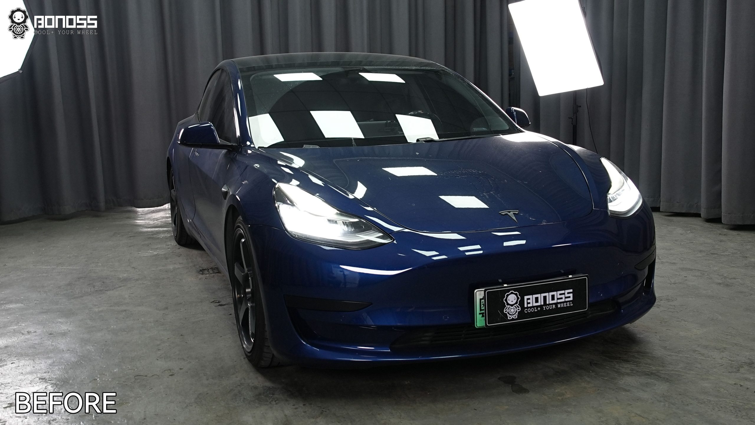 BONOSS Forged Active Cooling 2019 Tesla Model 3 Wheel Spacers Front 18mm Rear 25mm Before and After (9)