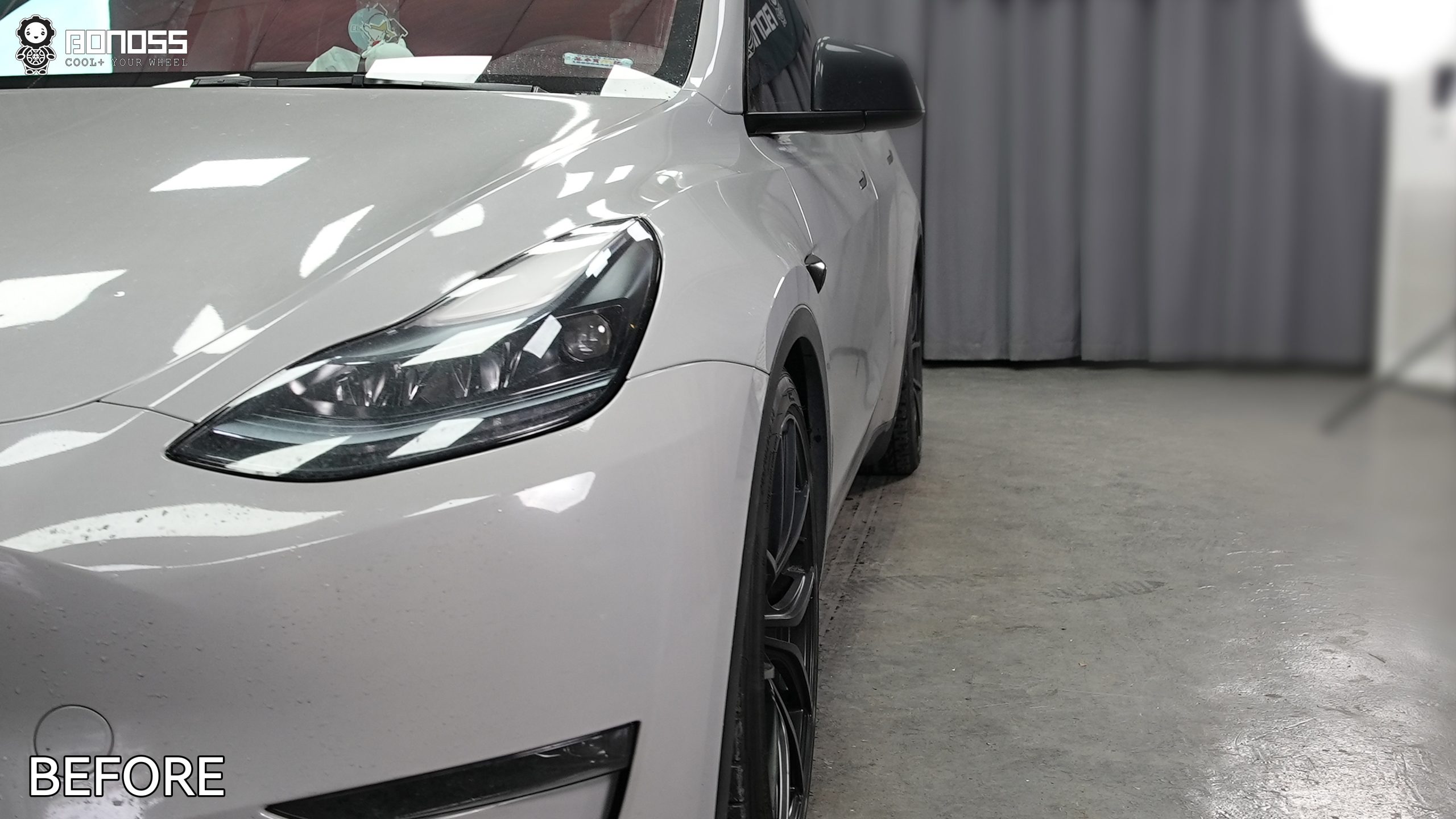 BONOSS Forged Active Cooling 2024 Tesla Model Y Wheel Spacers Front 15mm Rear 20mm Before and After (8)