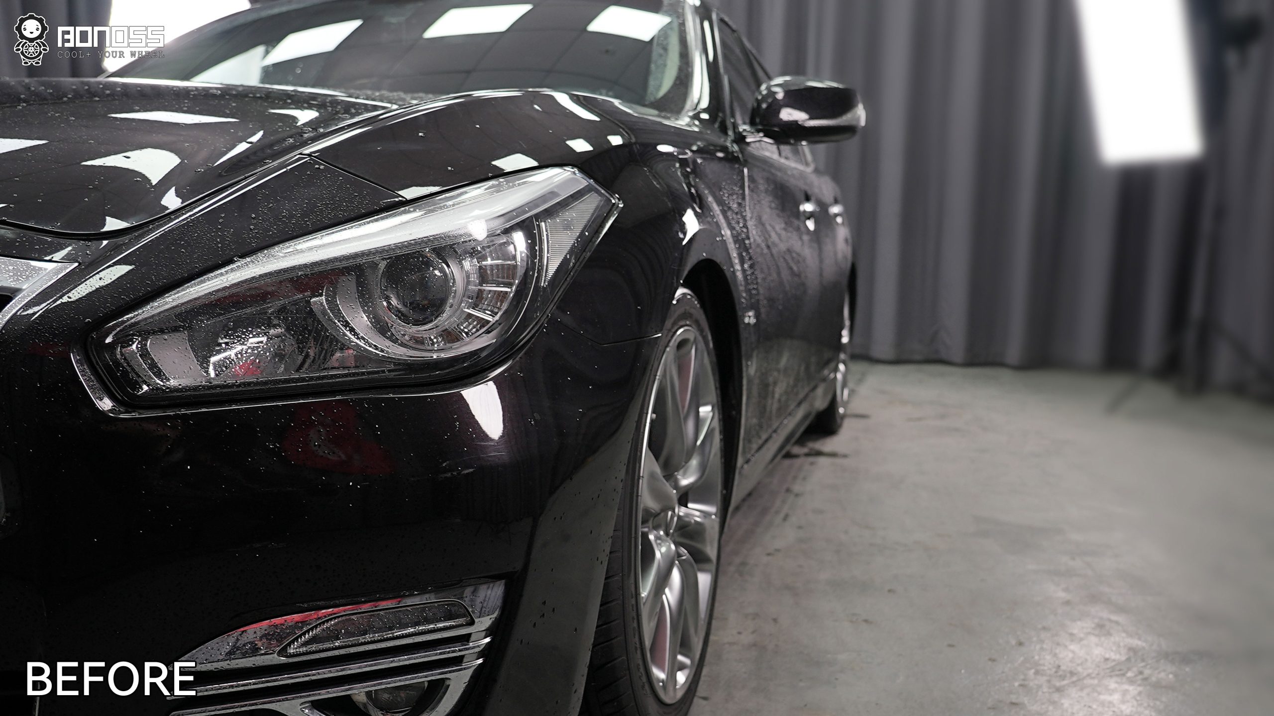 BONOSS Forged Active Cooling 2017 Infiniti QX70 Wheel Spacers Front 25mm Rear 25mm Before and After (7)