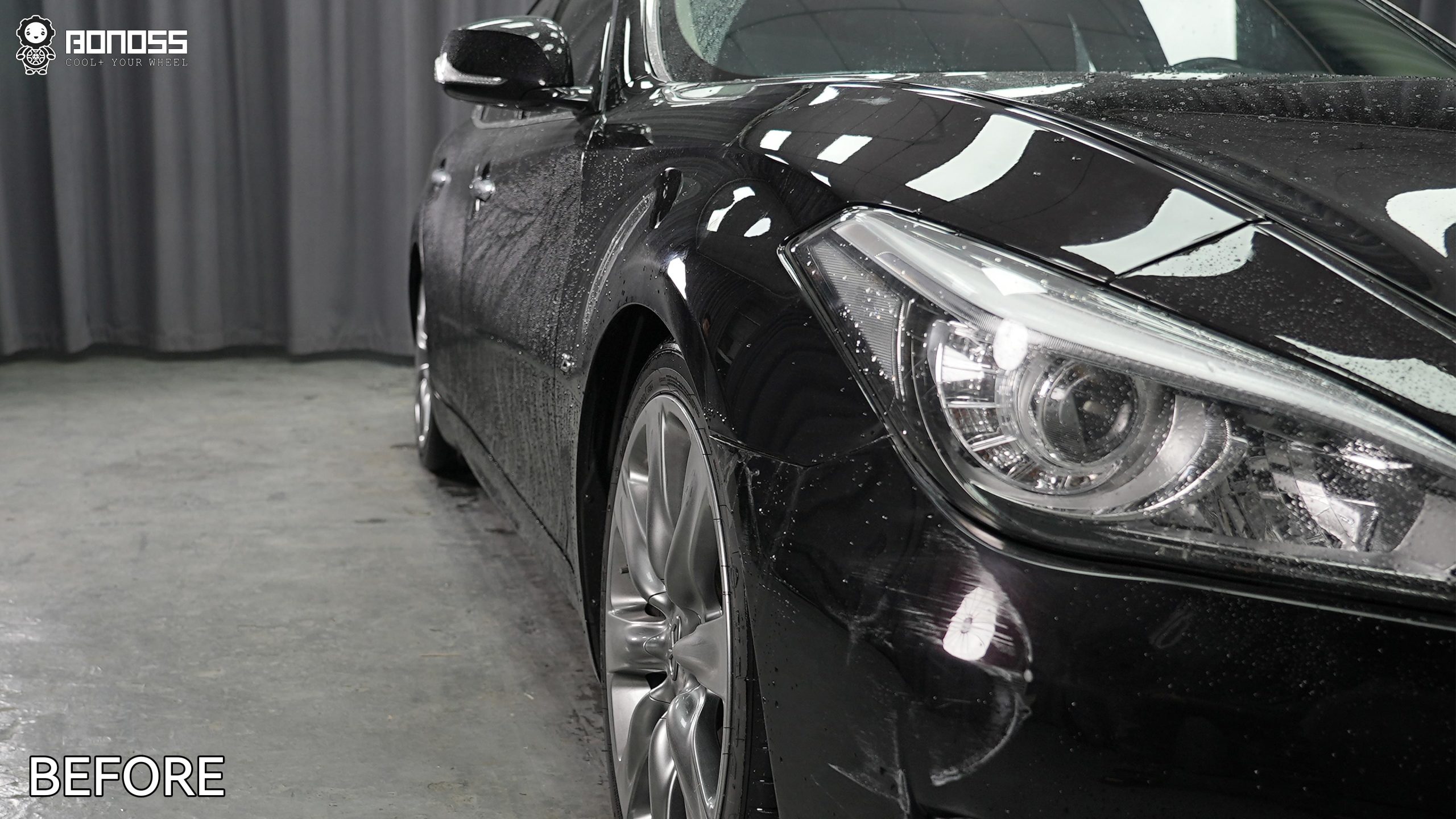 BONOSS Forged Active Cooling 2017 Infiniti QX70 Wheel Spacers Front 25mm Rear 25mm Before and After (8)