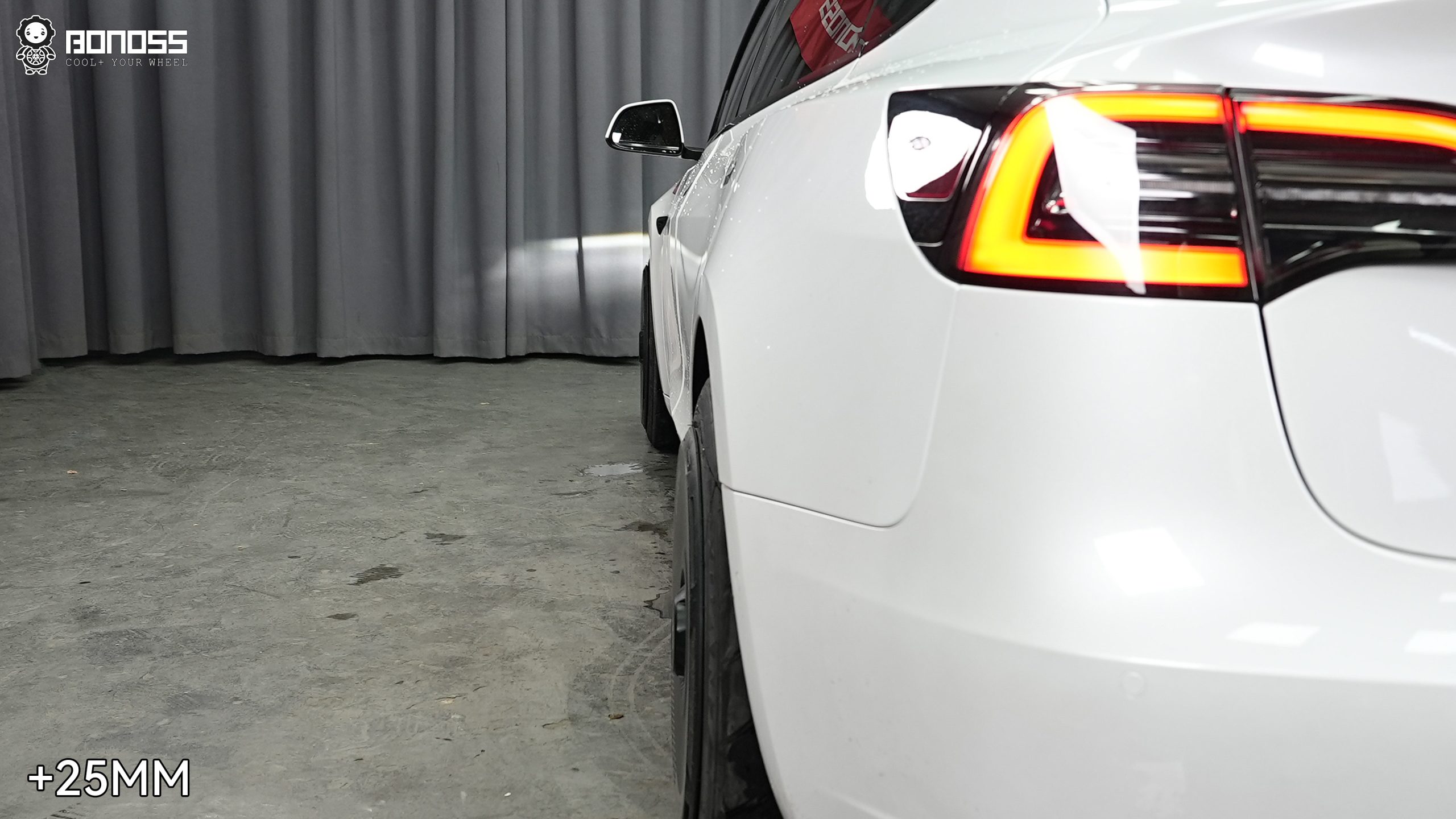 BONOSS Forged Active Cooling 2021 Tesla Model 3 Wheel Spacers Front 15mm Rear 25mm Before and After (5)