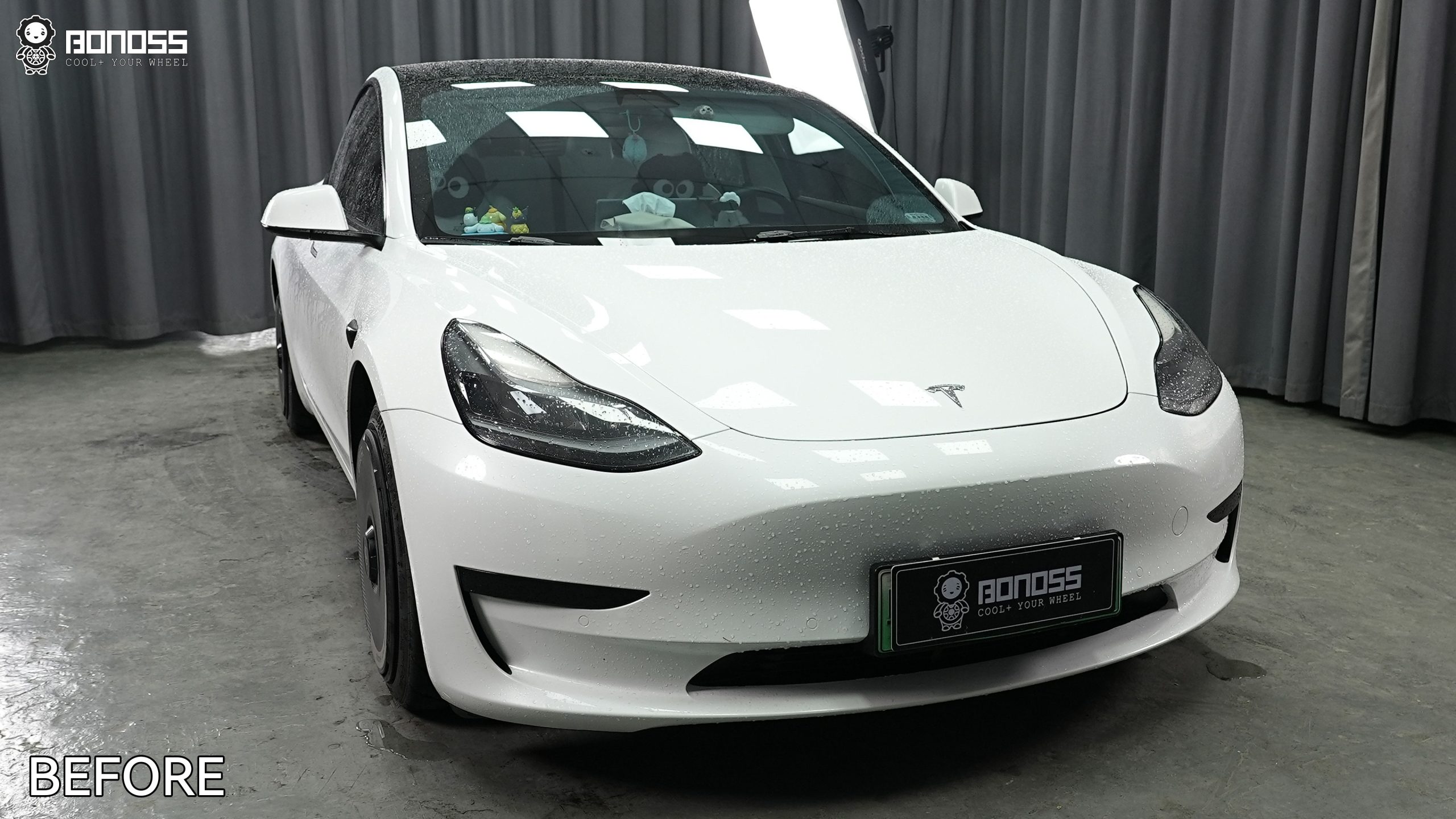 BONOSS Forged Active Cooling 2021 Tesla Model 3 Wheel Spacers Front 15mm Rear 25mm Before and After (7)