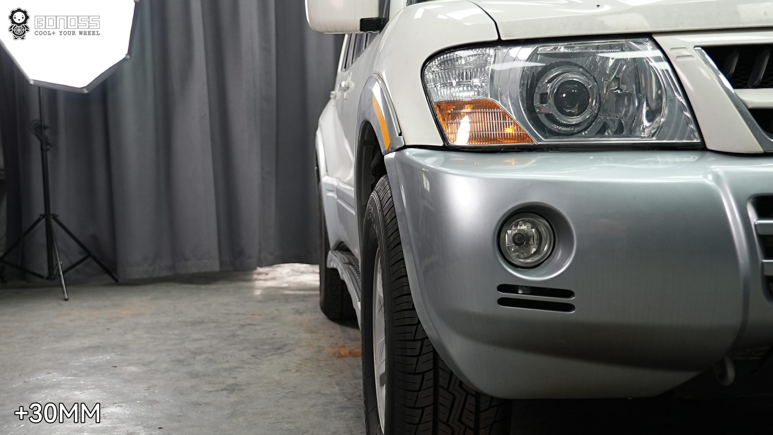 BONOSS Forged Active Cooling Mitsubishi Pajero Wheel Spacers Front 30mm Rear 35mm Before and After (3)