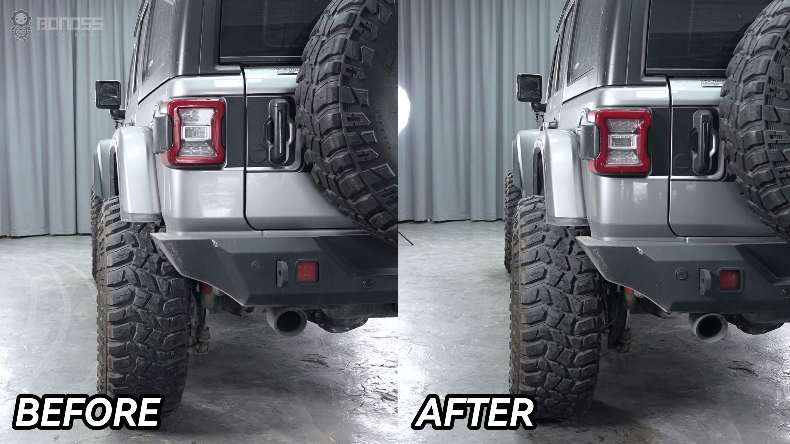 Installing Jeep Wrangler Spacers Follow this 7-Step DIY Guide BONOSS Forged Active Cooling Adapters Hubcentric Spacers Pros Before and After Example (3)