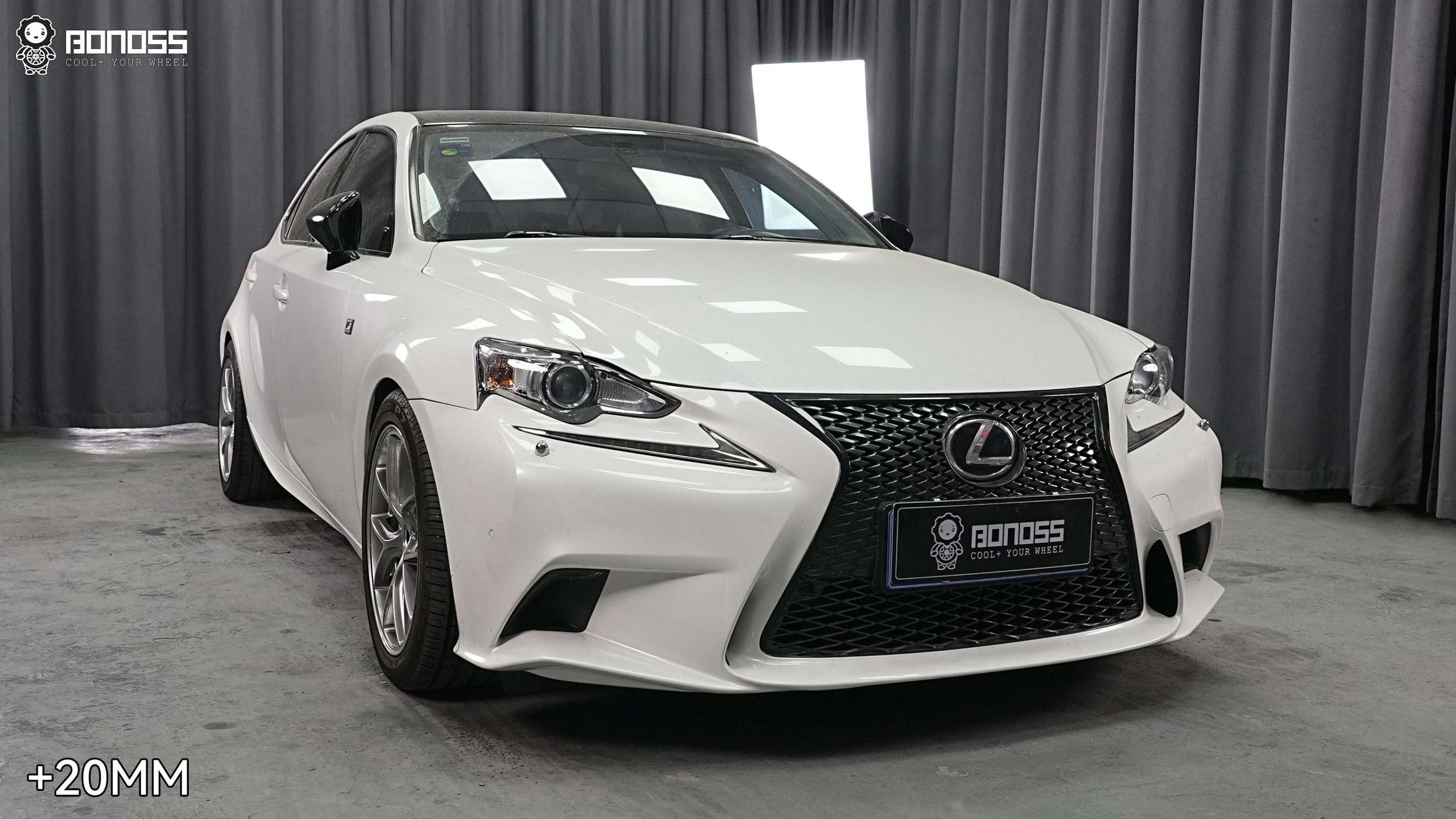 BONOSS Forged Active Cooling 2013 Lexus IS Wheel Spacers Front 20mm Rear 25mm Before and After (4)