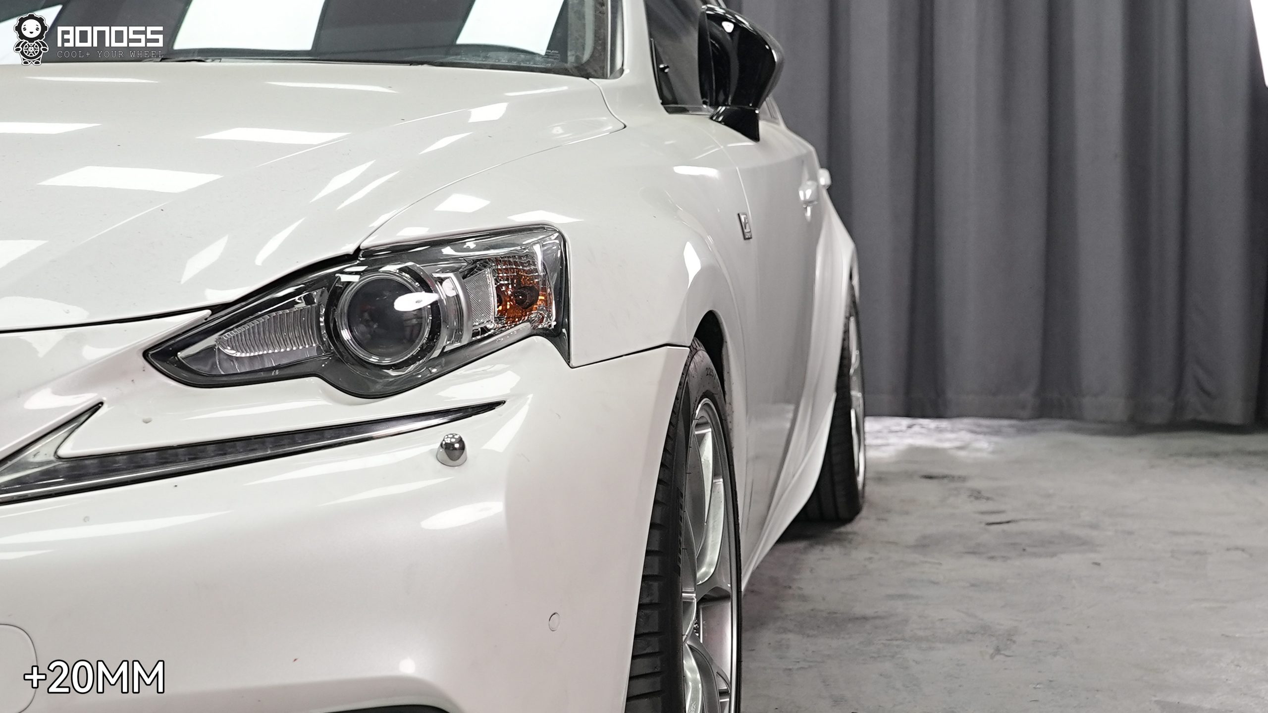 BONOSS Forged Active Cooling 2013 Lexus IS Wheel Spacers Front 20mm Rear 25mm Before and After (5)