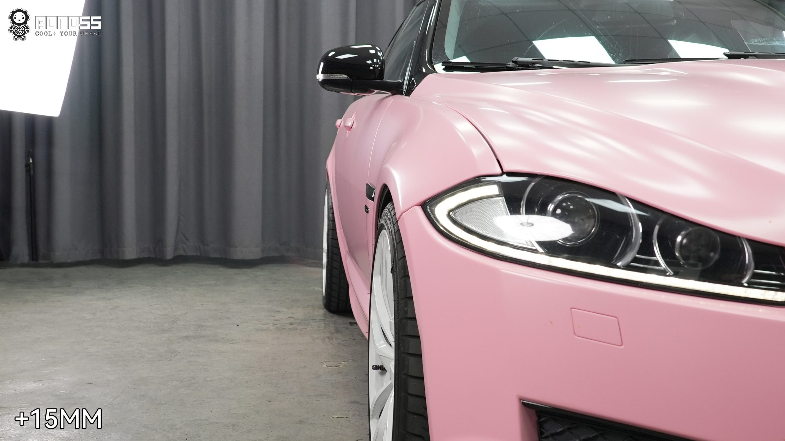 BONOSS Forged Active Cooling 2014 Jaguar XF Wheel Spacers Front 15mm Rear 15mm Before and After (4)