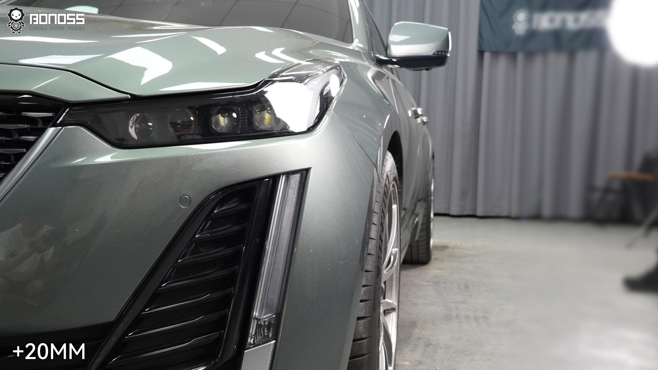 BONOSS Forged Active Cooling 2022 Cadillac CT5 Wheel Spacers Front 20mm Rear 25mm Before and After (3)