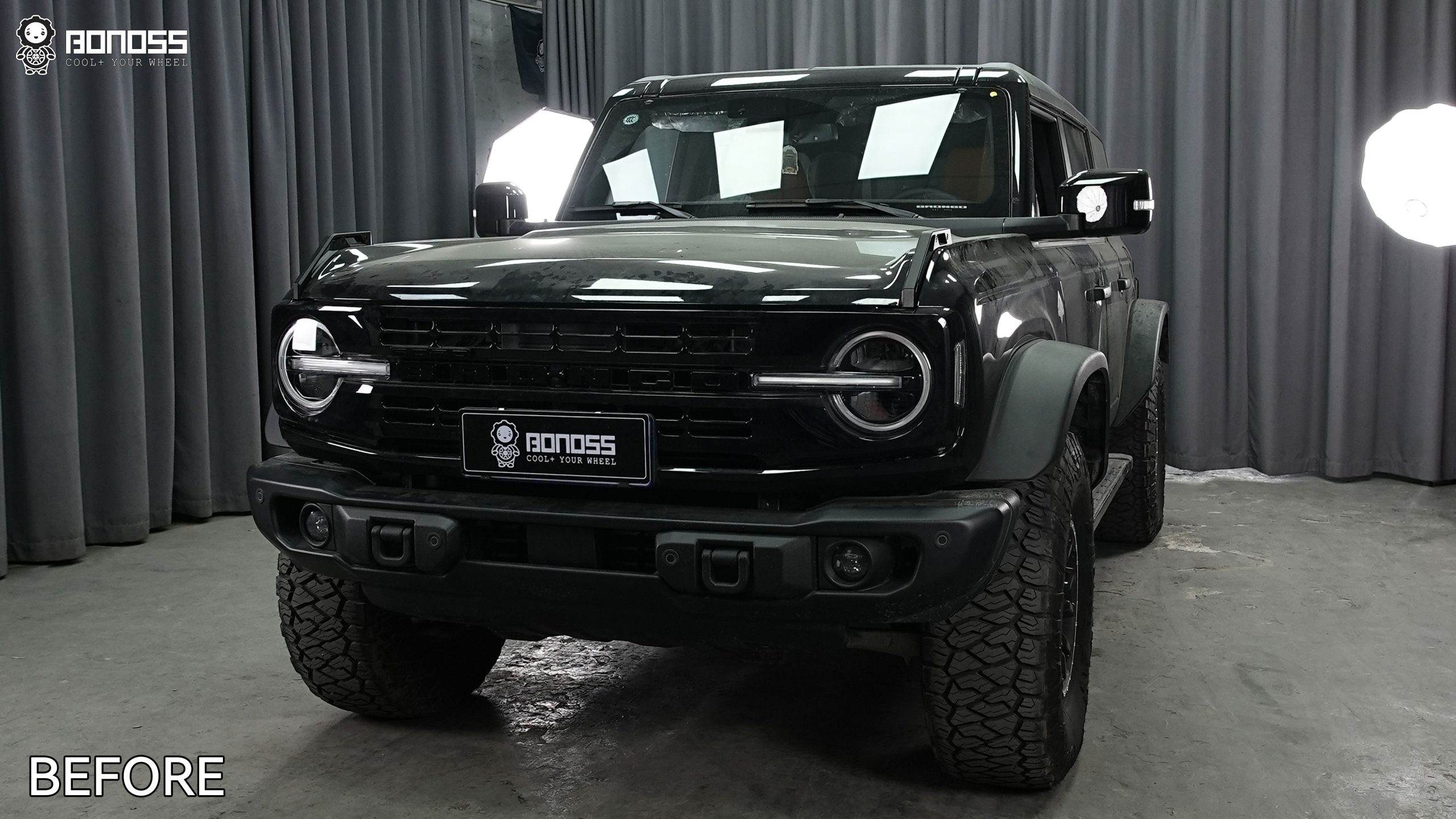 BONOSS Forged Active Cooling 2024 Ford Bronco Wheel Spacers Front 35mm Rear 35mm Before and After (7)