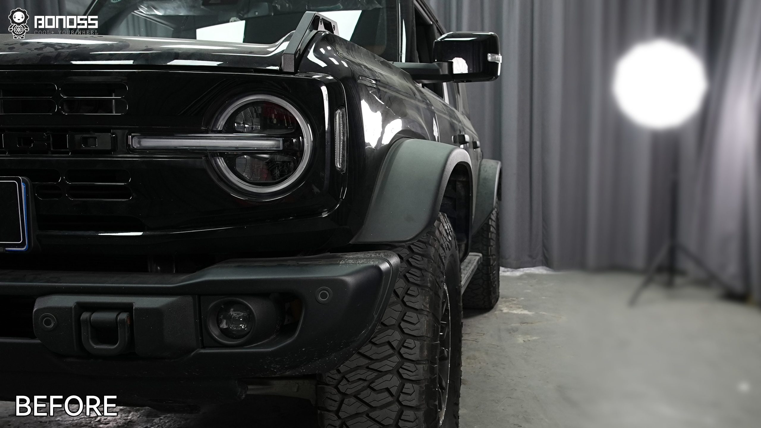 BONOSS Forged Active Cooling 2024 Ford Bronco Wheel Spacers Front 35mm Rear 35mm Before and After (8)