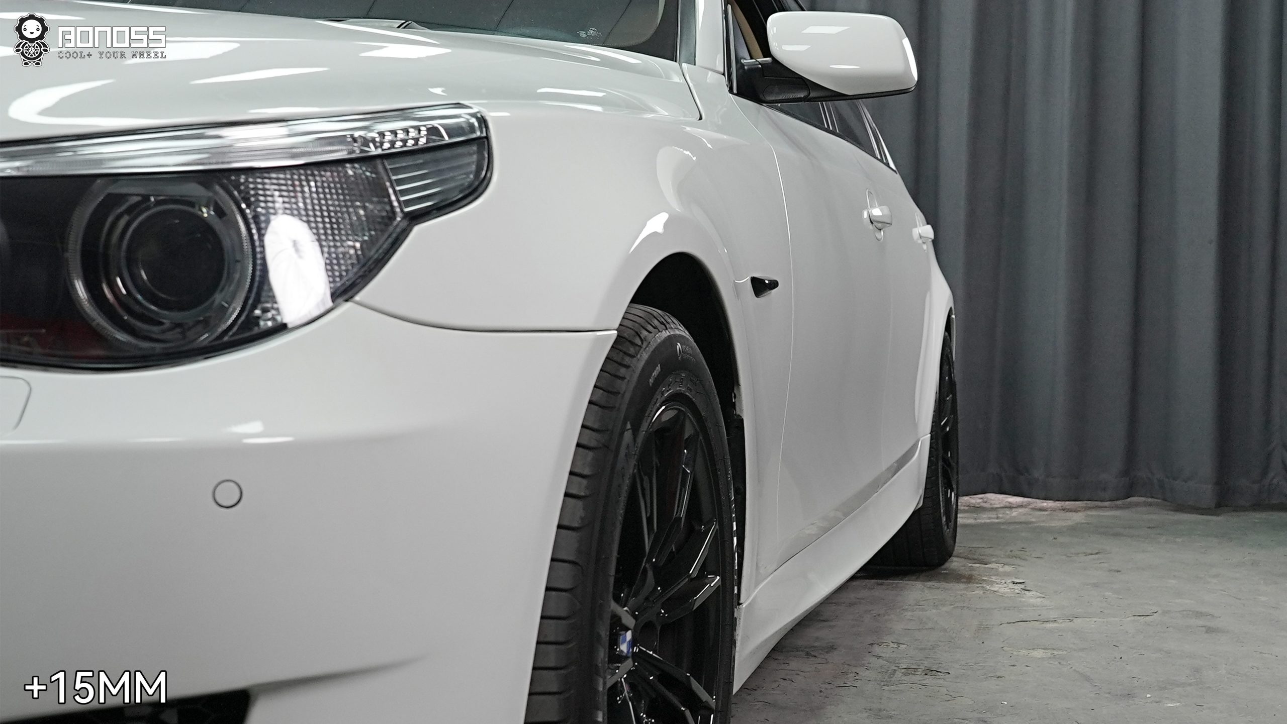 BONOSS Forged Lightweight Plus 2007 BMW 530i Wheel Spacers Front 15mm Rear 25mm Before and After (2)