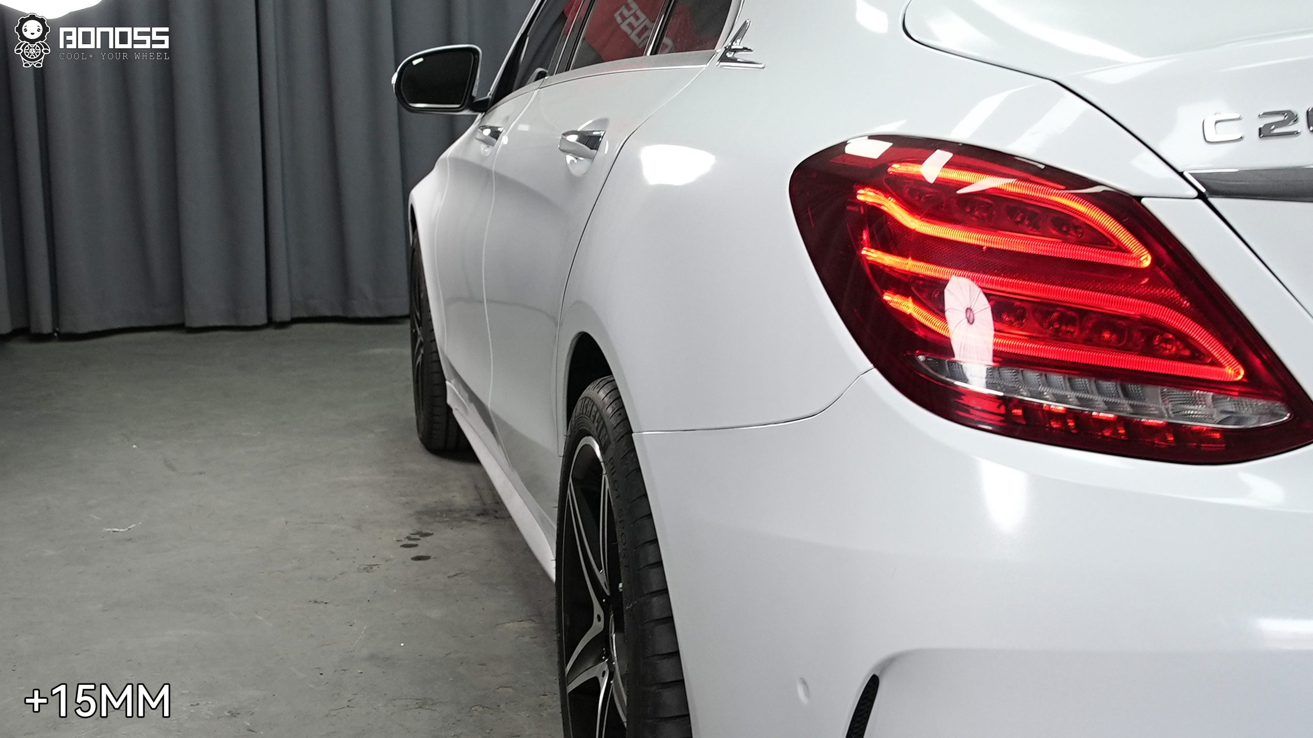 BONOSS Forged Lightweight Plus 2018 Mercedes-Benz C-Class Wheel Spacers Front 12mm Rear 15mm Before and After (5)