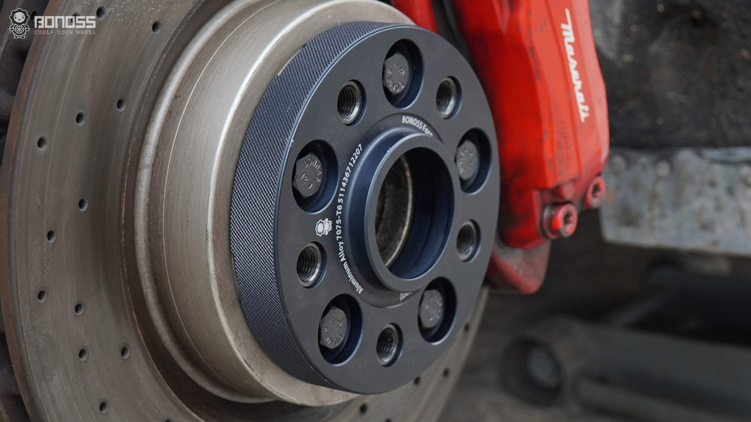 Best Maserati Granturismo Wheel Spacers Size Fitment Expert Picks BONOSS Forged Active Cooling Adapters Hubcentric Spacers Pros Before and After Example (2)