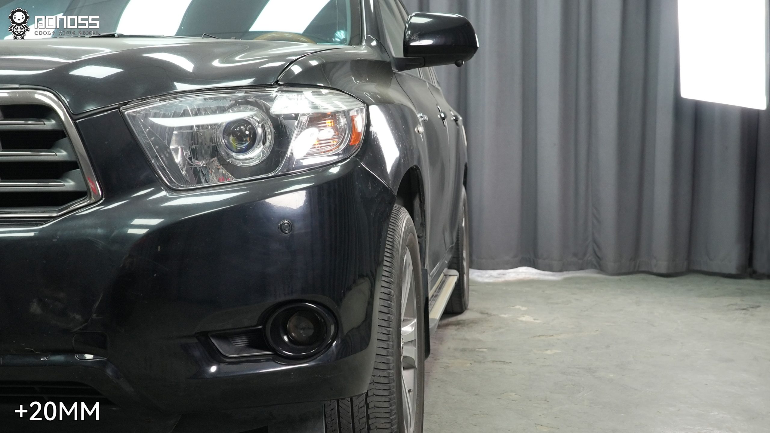 BONOSS Forged Active Cooling 2009 Toyota Highlander Wheel Spacers Front 20mm Rear 20mm Before and After (3)