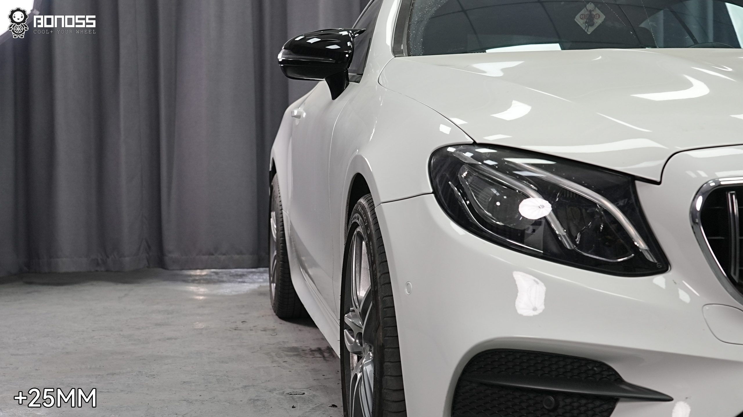 BONOSS Forged Active Cooling 2017 Mercedes-Benz E-Class Wheel Spacers Front 25mm Rear 15mm Before and After (4)