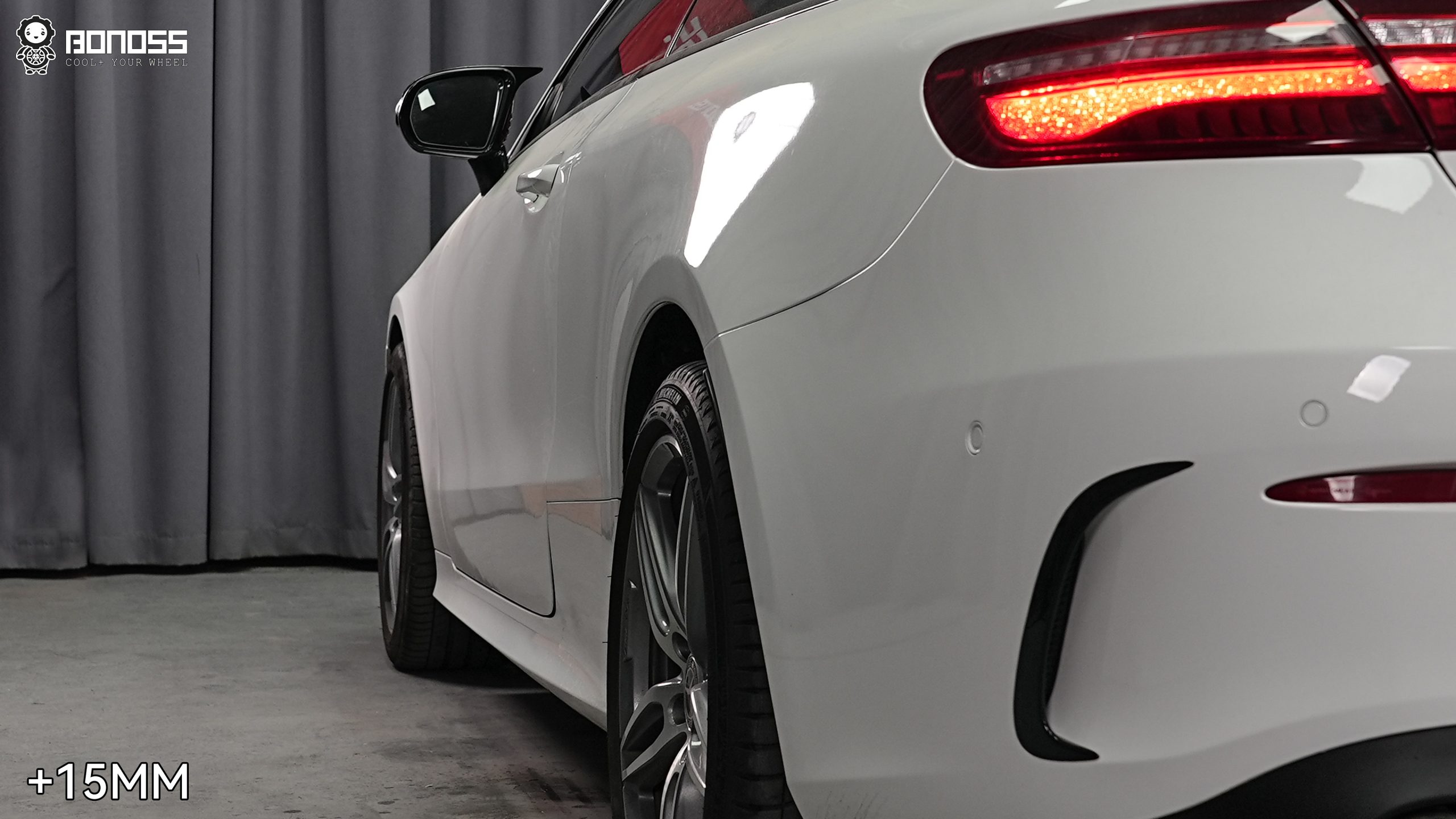 BONOSS Forged Active Cooling 2017 Mercedes-Benz E-Class Wheel Spacers Front 25mm Rear 15mm Before and After (5)