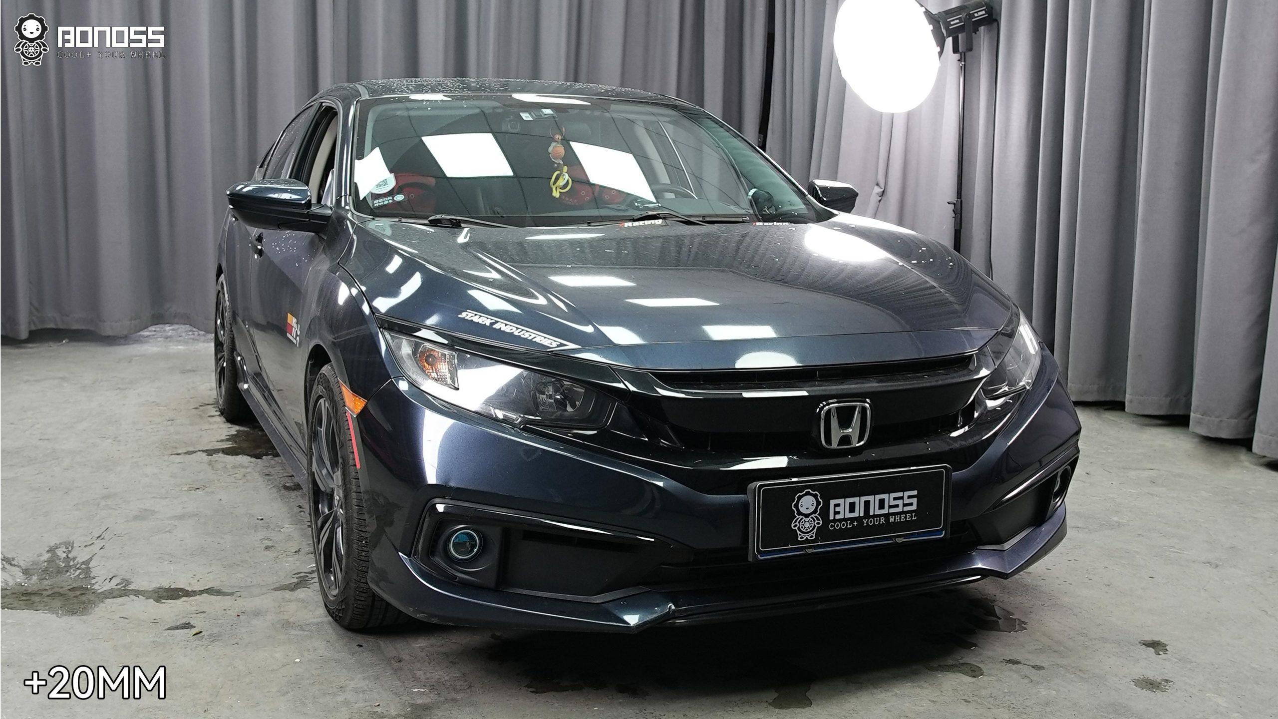 BONOSS Forged Active Cooling 2019 Honda Civic Wheel Spacers Front 20mm Rear 25mm Before and After (2)