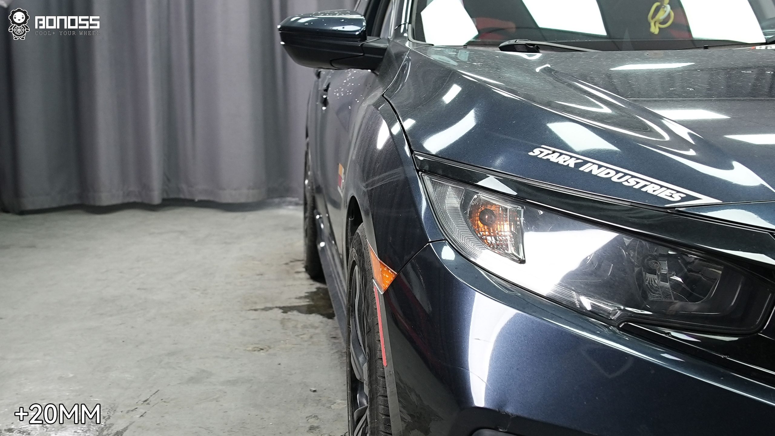 BONOSS Forged Active Cooling 2019 Honda Civic Wheel Spacers Front 20mm Rear 25mm Before and After (4)