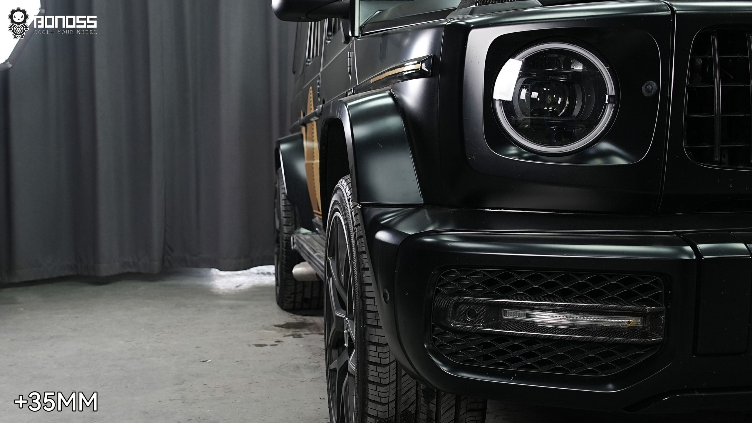 BONOSS Forged Active Cooling Mercedes-Benz G-Class Wheel Spacers Front 35mm Rear 40mm Before and After (4)