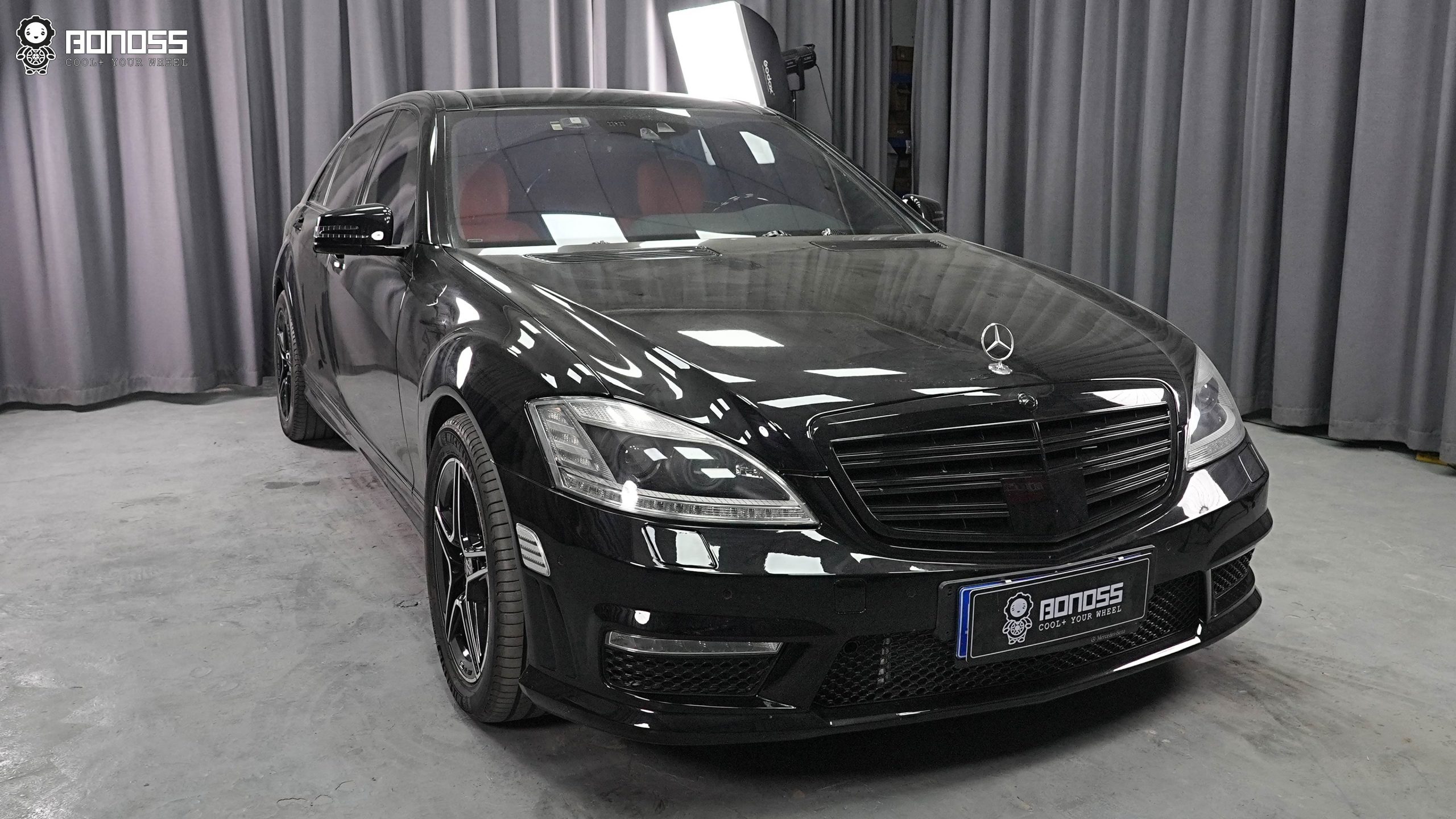 BONOSS Forged Active Cooling 2010 Mercedes-Benz S-Class Wheel Spacers Front 25mm Rear 30mm Before and After (2)