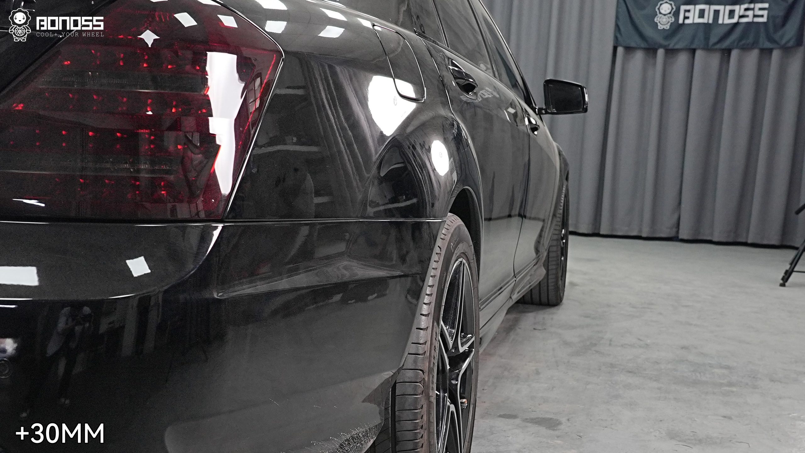 BONOSS Forged Active Cooling 2010 Mercedes-Benz S-Class Wheel Spacers Front 25mm Rear 30mm Before and After (6)