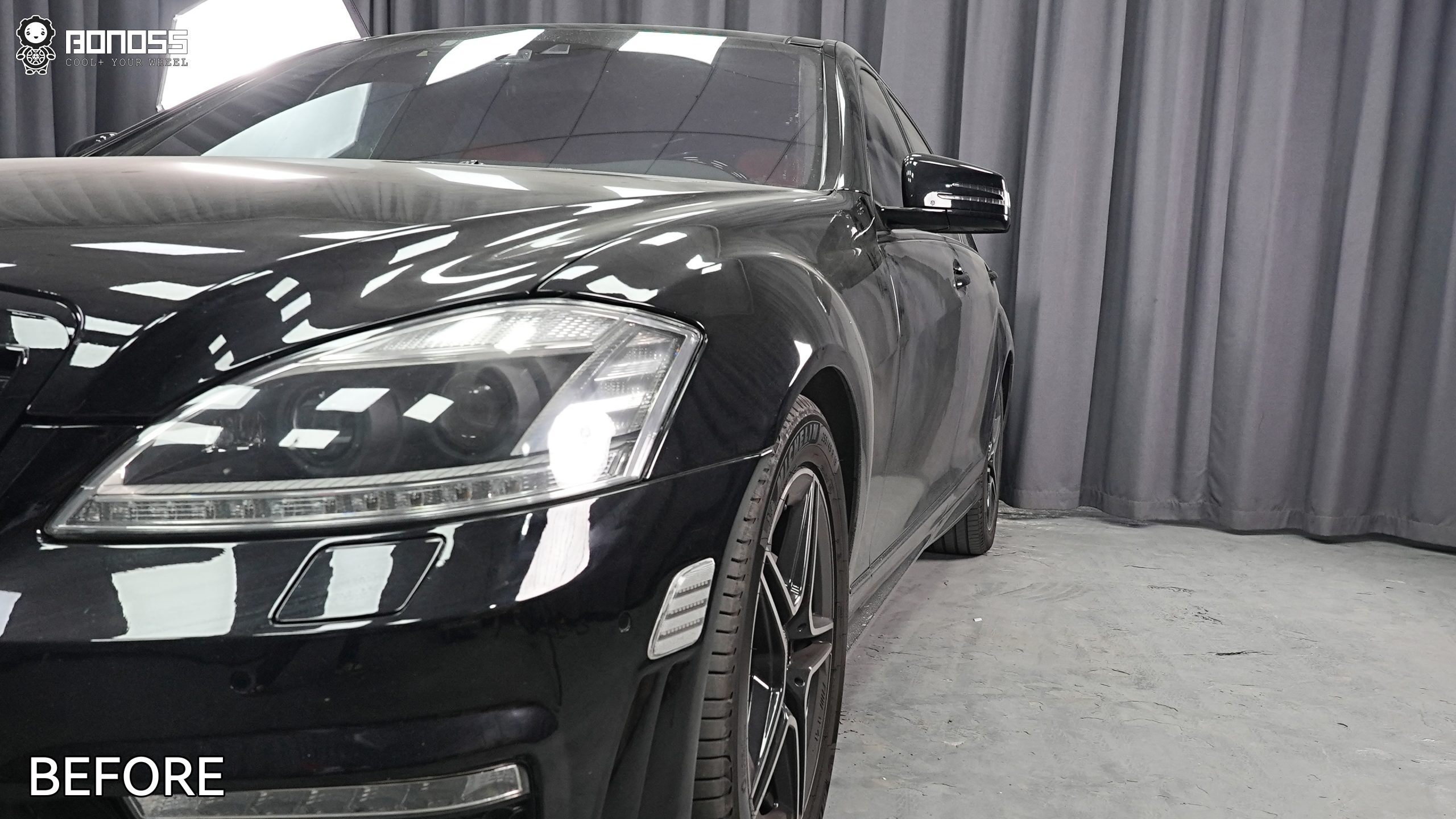 BONOSS Forged Active Cooling 2010 Mercedes-Benz S-Class Wheel Spacers Front 25mm Rear 30mm Before and After (8)