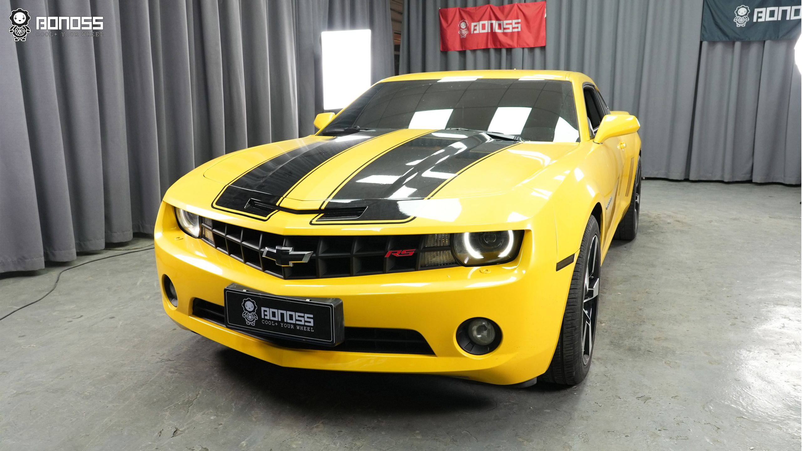 BONOSS Forged Active Cooling 2012 Chevrolet Camaro Wheel Spacers Front 20mm Rear 20mm Before and After (2)