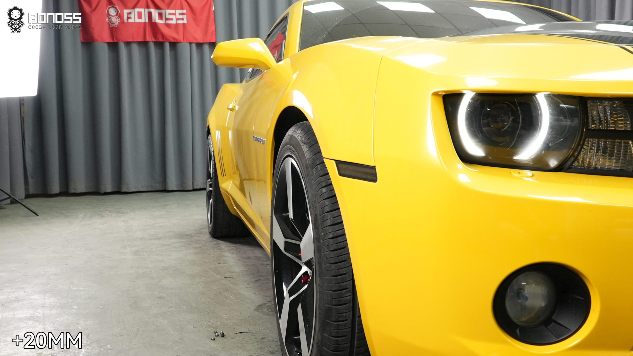 BONOSS Forged Active Cooling 2012 Chevrolet Camaro Wheel Spacers Front 20mm Rear 20mm Before and After (4)