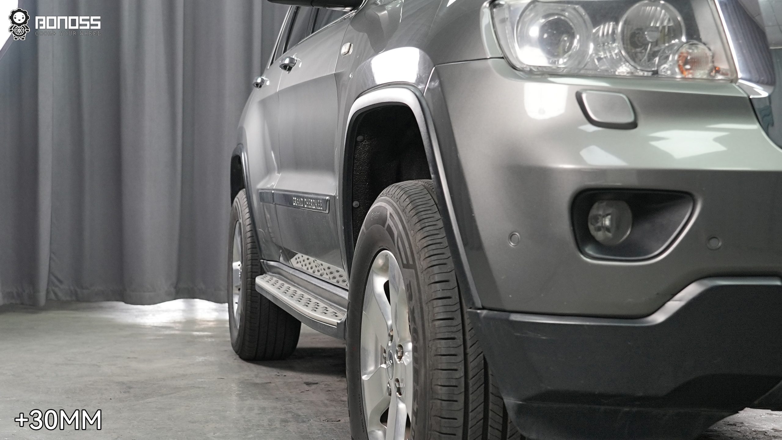 BONOSS Forged Active Cooling 2013 Jeep Grand Cherokee Wheel Spacers Front 30mm Rear 30mm Before and After (4)