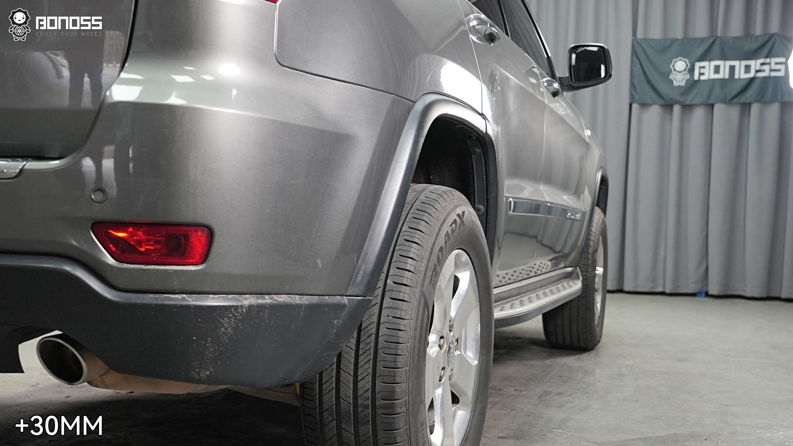 BONOSS Forged Active Cooling 2013 Jeep Grand Cherokee Wheel Spacers Front 30mm Rear 30mm Before and After (6)