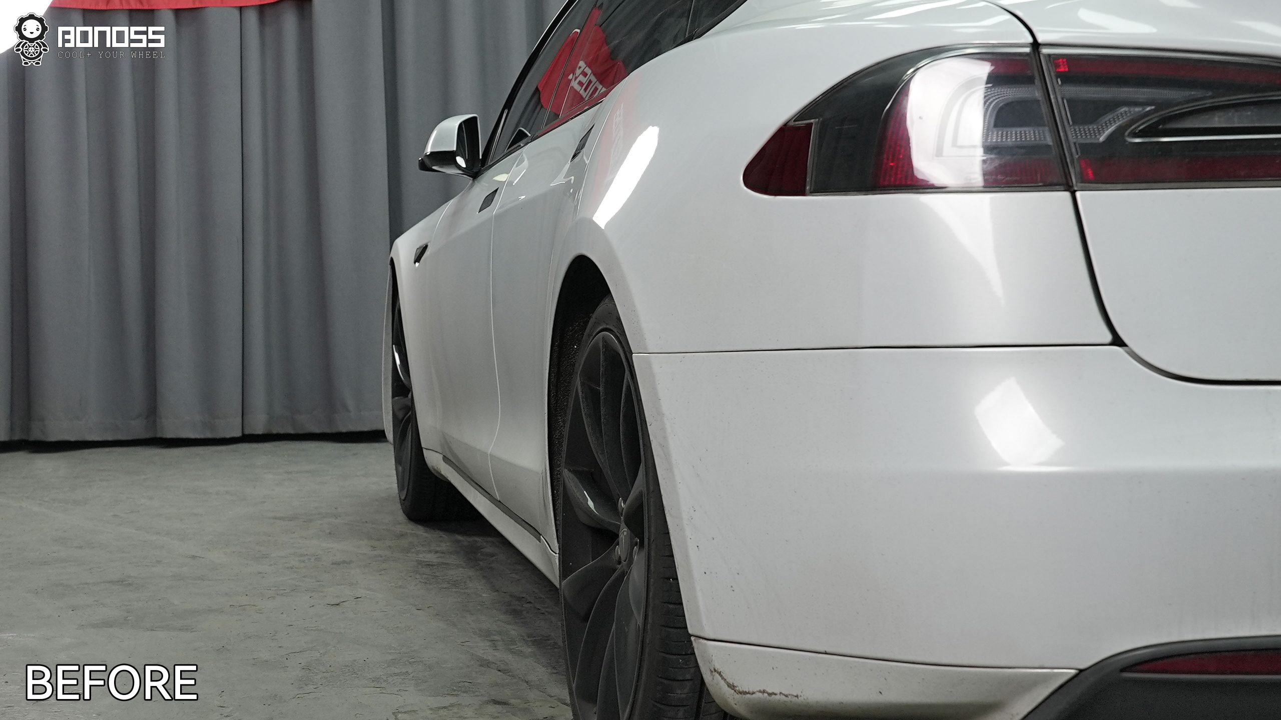 BONOSS Forged Active Cooling 2014 Tesla Model S Wheel Spacers Front 20mm Rear 30mm Before and After (10)