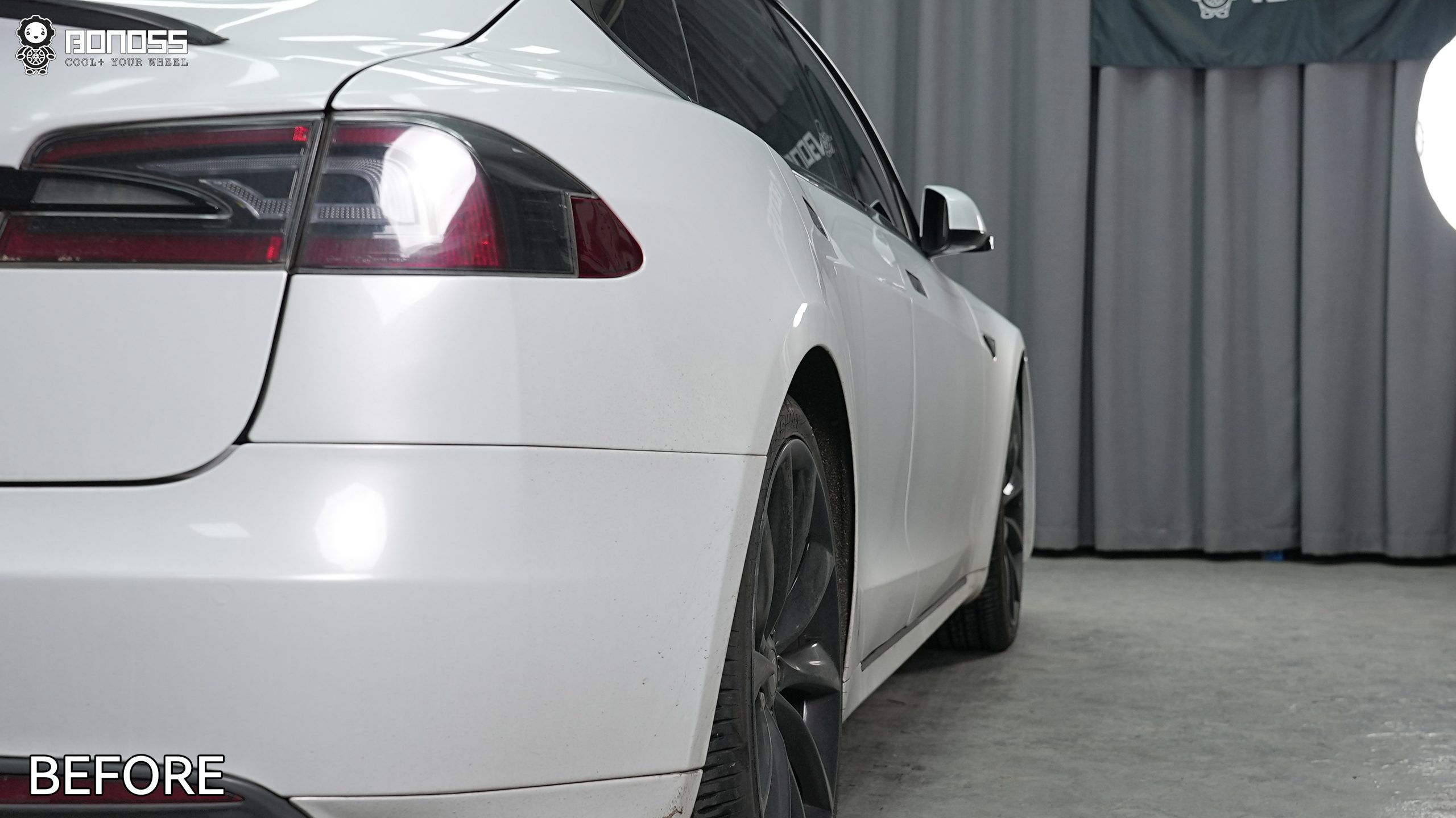 BONOSS Forged Active Cooling 2014 Tesla Model S Wheel Spacers Front 20mm Rear 30mm Before and After (11)