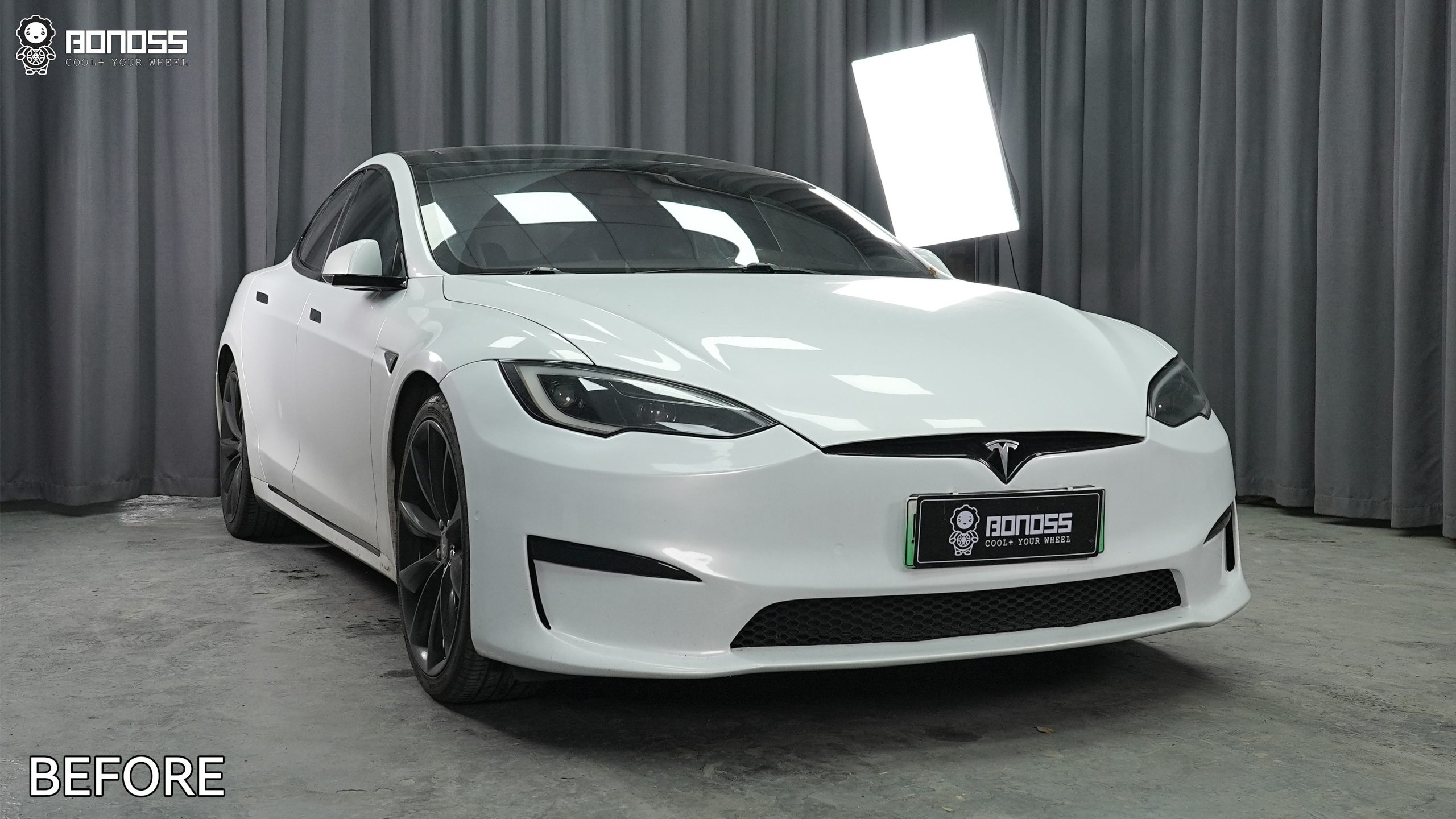 BONOSS Forged Active Cooling 2014 Tesla Model S Wheel Spacers Front 20mm Rear 30mm Before and After (7)