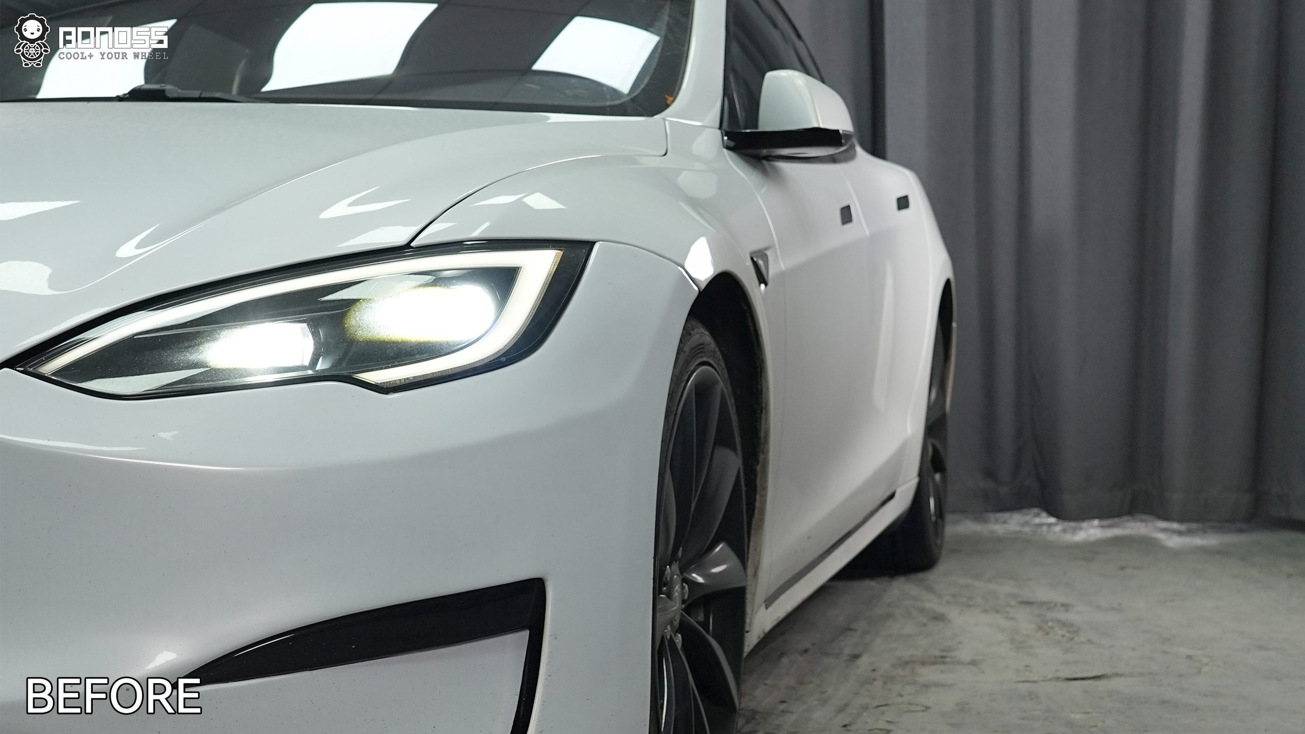 BONOSS Forged Active Cooling 2014 Tesla Model S Wheel Spacers Front 20mm Rear 30mm Before and After (8)