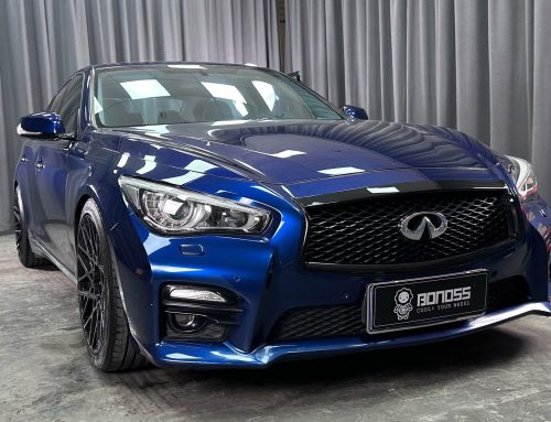 BONOSS Forged Active Cooling 2016 Infiniti Q50 Wheel Spacers Front 15mm Before and After