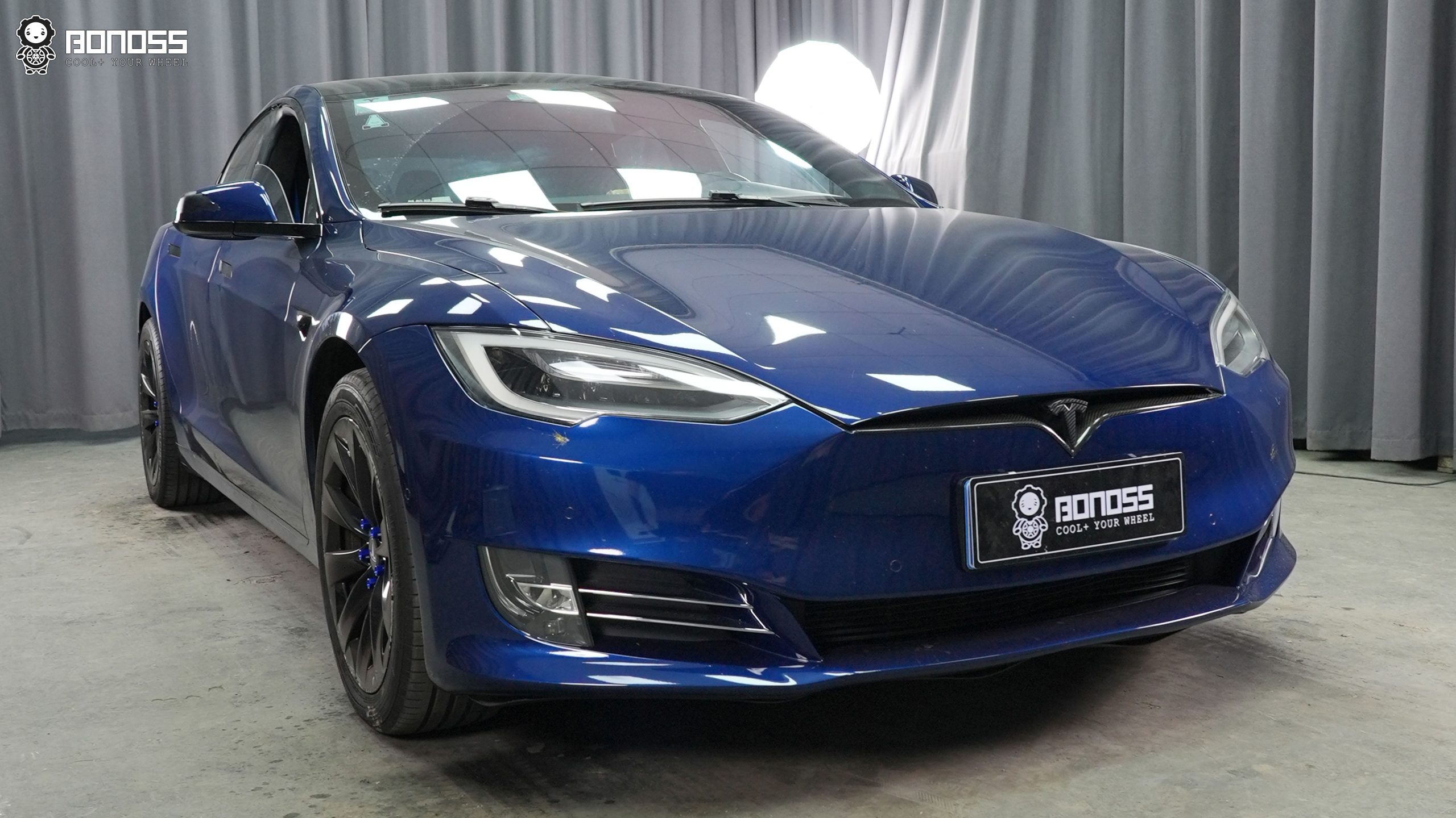 BONOSS Forged Active Cooling 2016 Tesla Model S Wheel Spacers Front 20mm Rear 30mm Before and After (2)