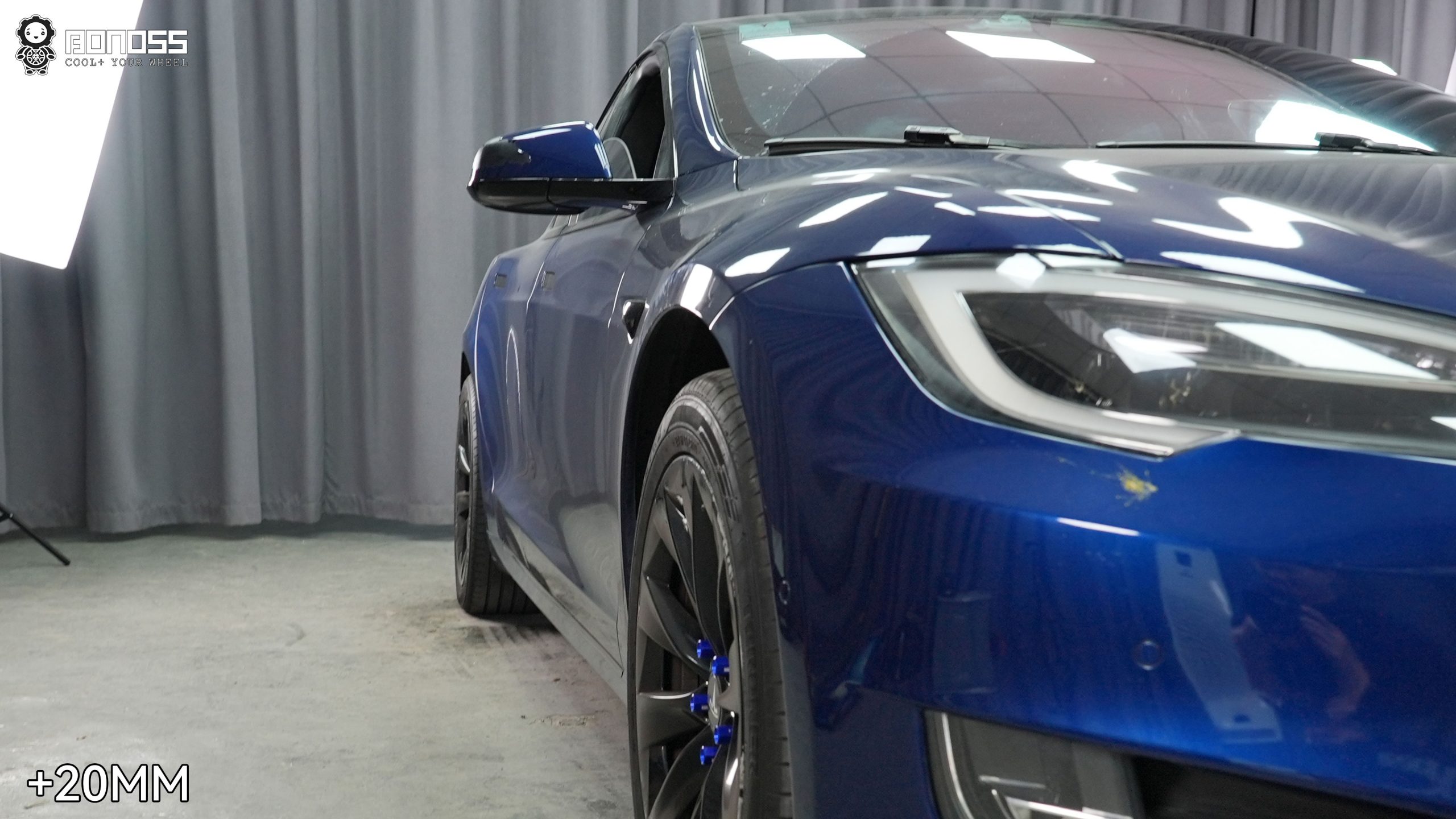 BONOSS Forged Active Cooling 2016 Tesla Model S Wheel Spacers Front 20mm Rear 30mm Before and After (4)