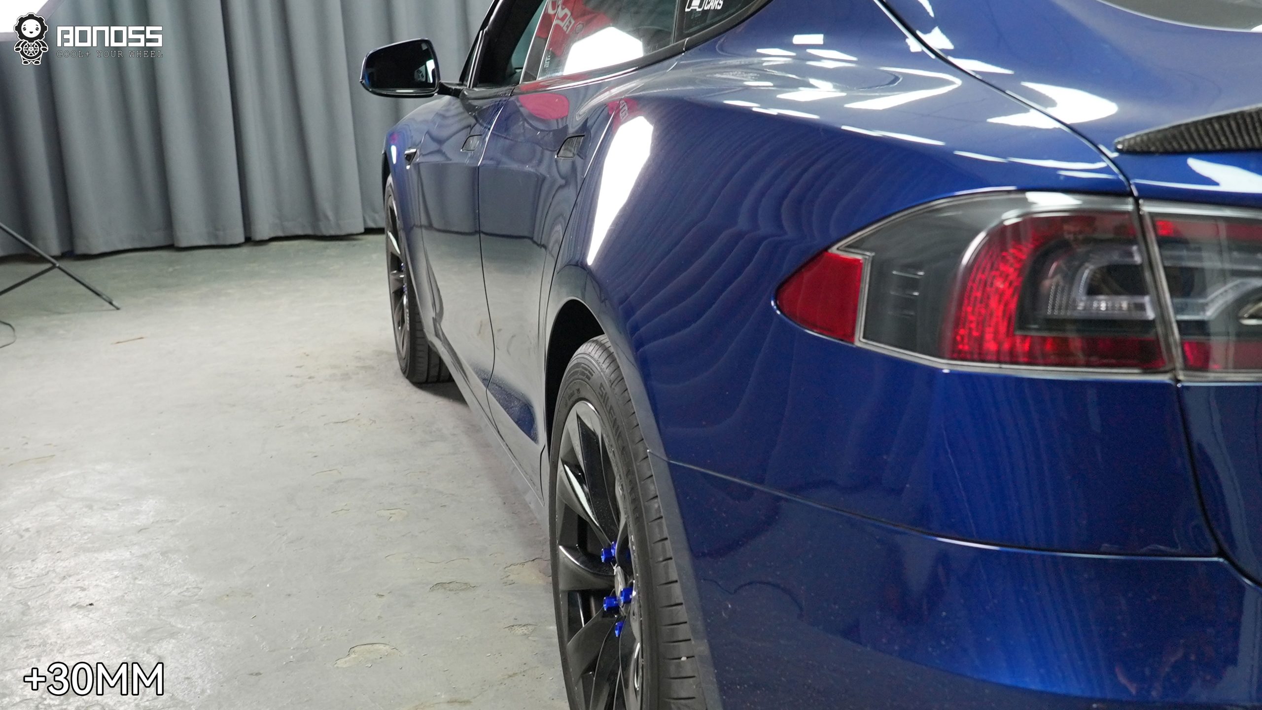 BONOSS Forged Active Cooling 2016 Tesla Model S Wheel Spacers Front 20mm Rear 30mm Before and After (5)