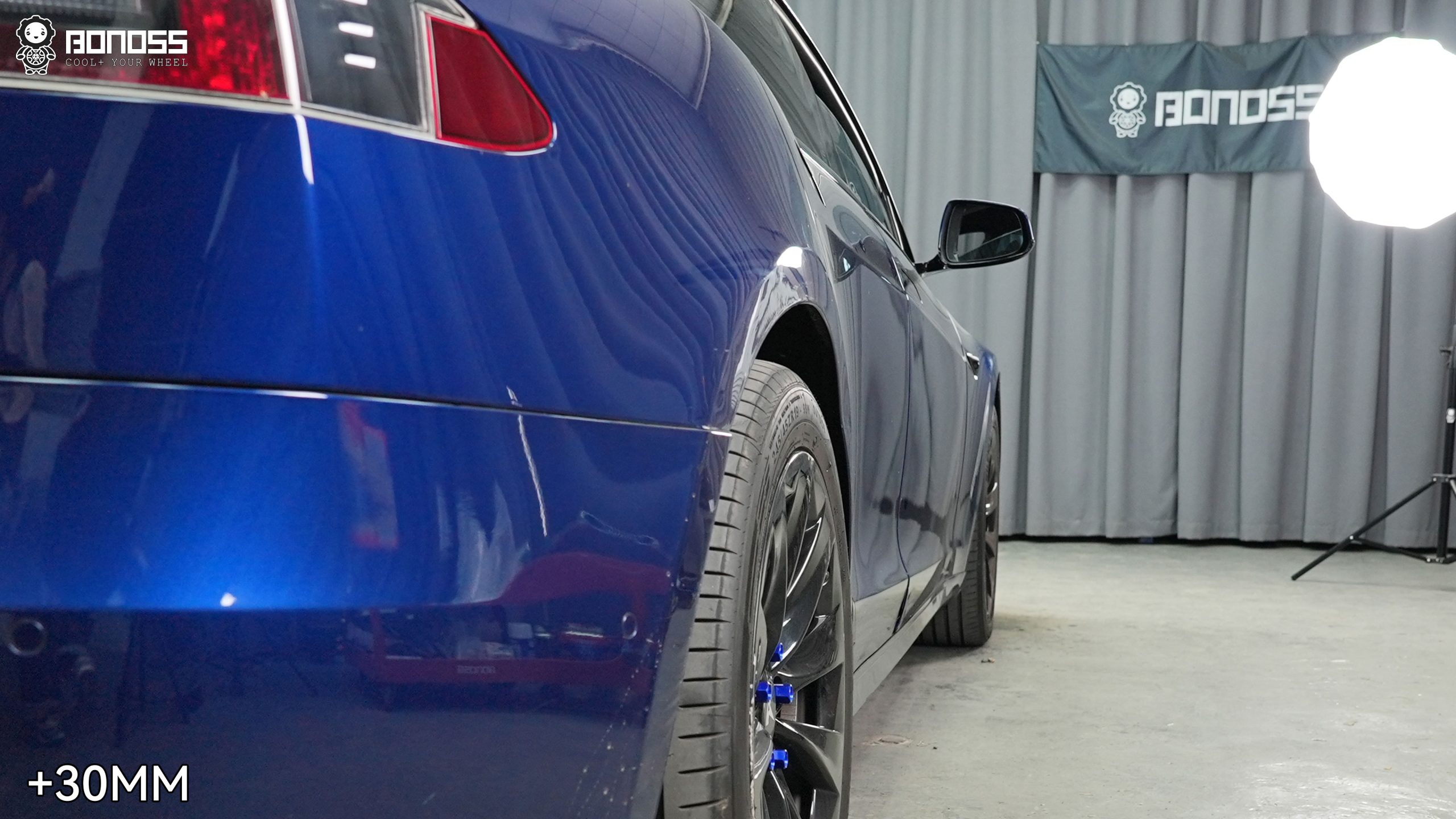 BONOSS Forged Active Cooling 2016 Tesla Model S Wheel Spacers Front 20mm Rear 30mm Before and After (6)