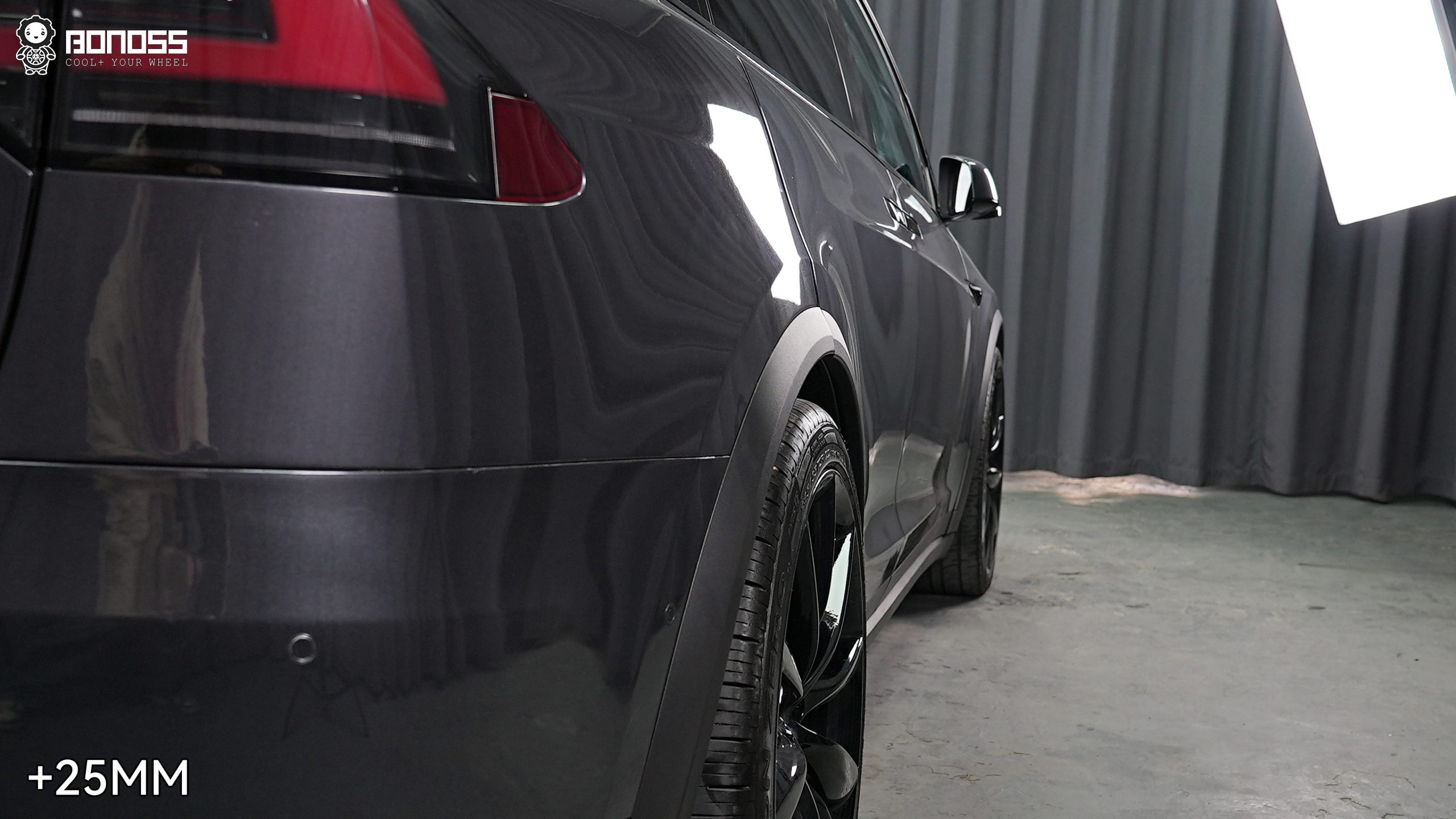 BONOSS Forged Active Cooling 2017 Tesla Model X Wheel Spacers Front 20mm Rear 25mm Before and After (6)