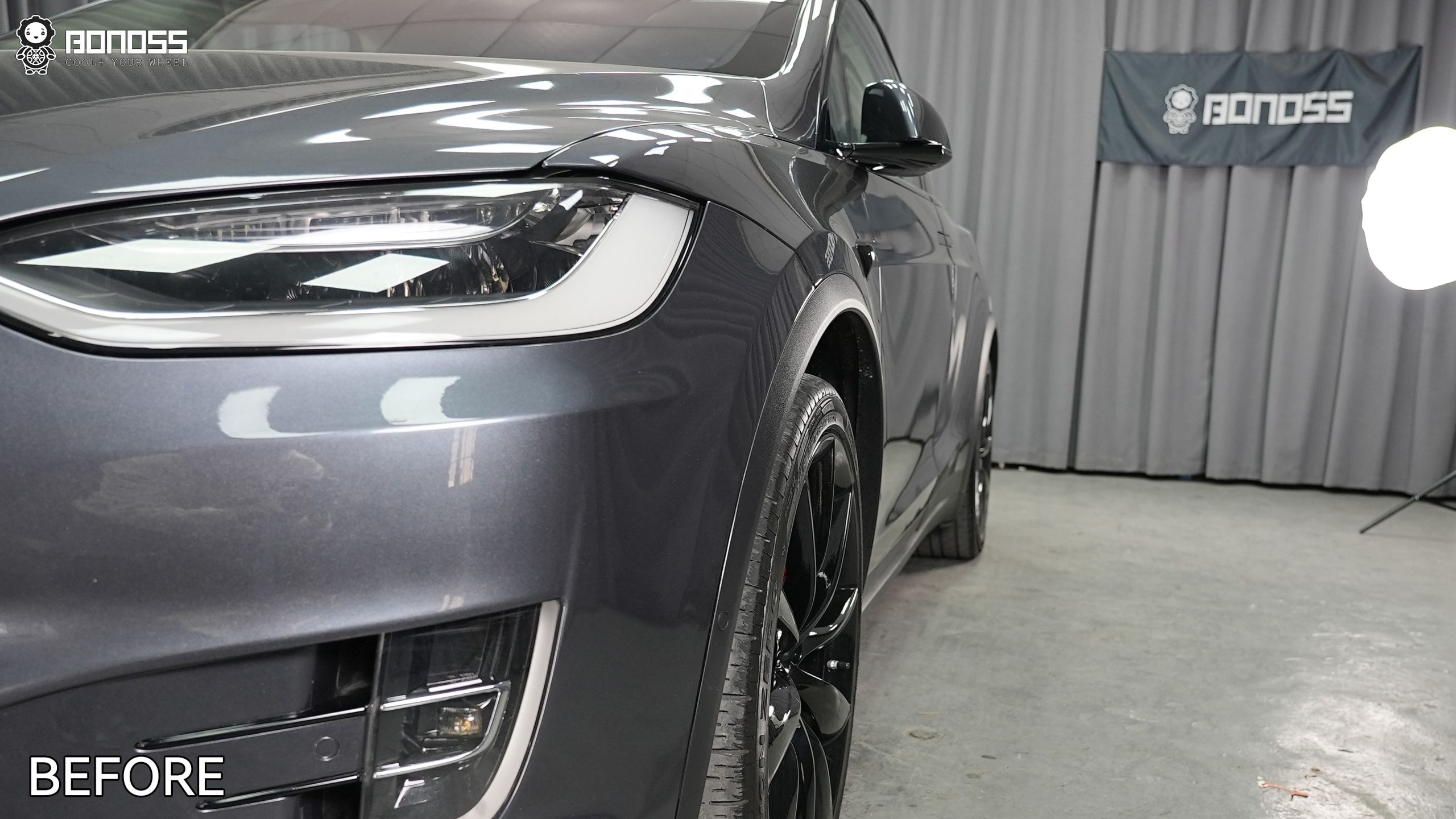 BONOSS Forged Active Cooling 2017 Tesla Model X Wheel Spacers Front 20mm Rear 25mm Before and After (8)