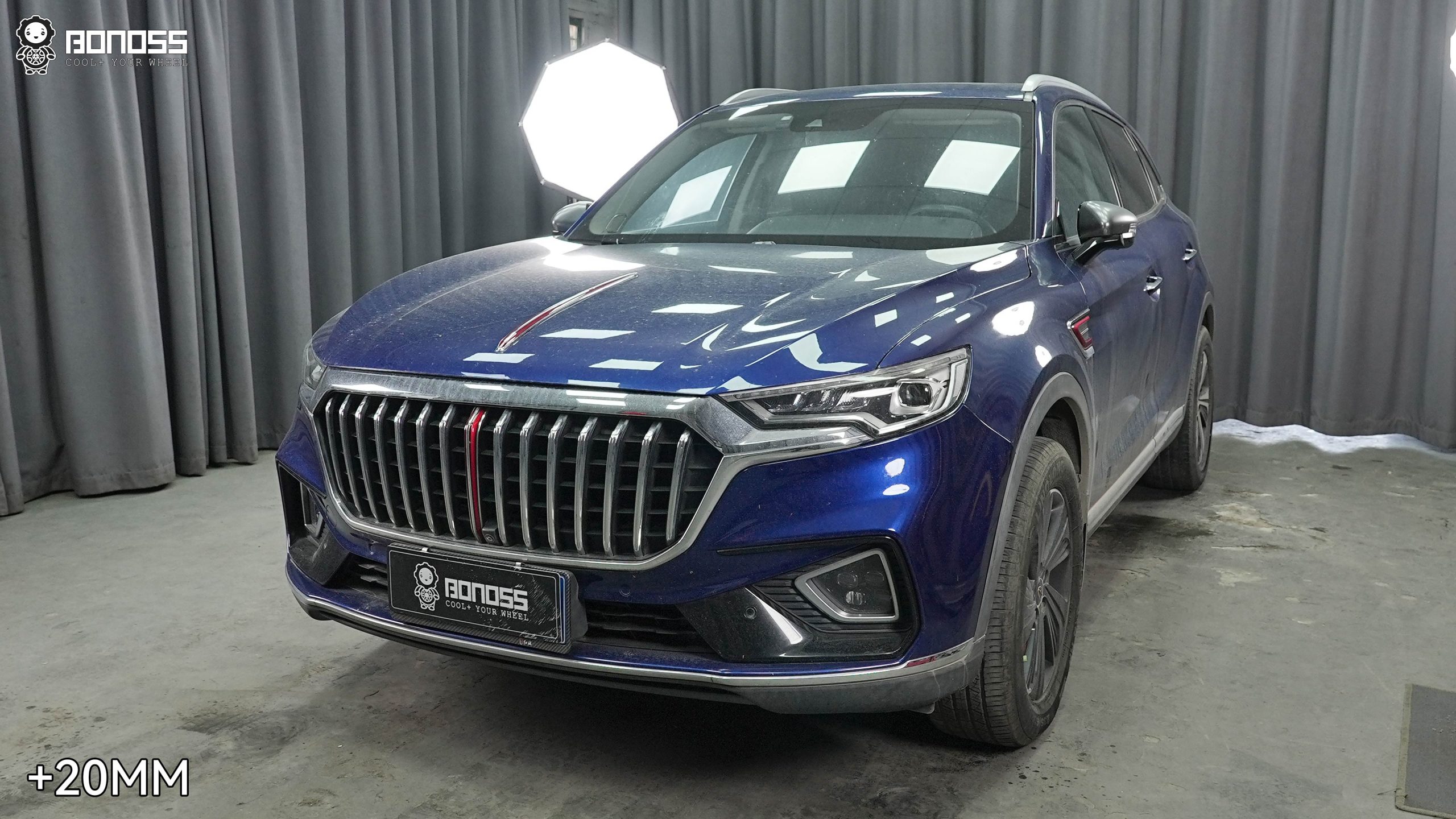 BONOSS Forged Active Cooling 2019 Hongqi HS5 Wheel Spacers Front 20mm Rear 25mm Before and After (2)