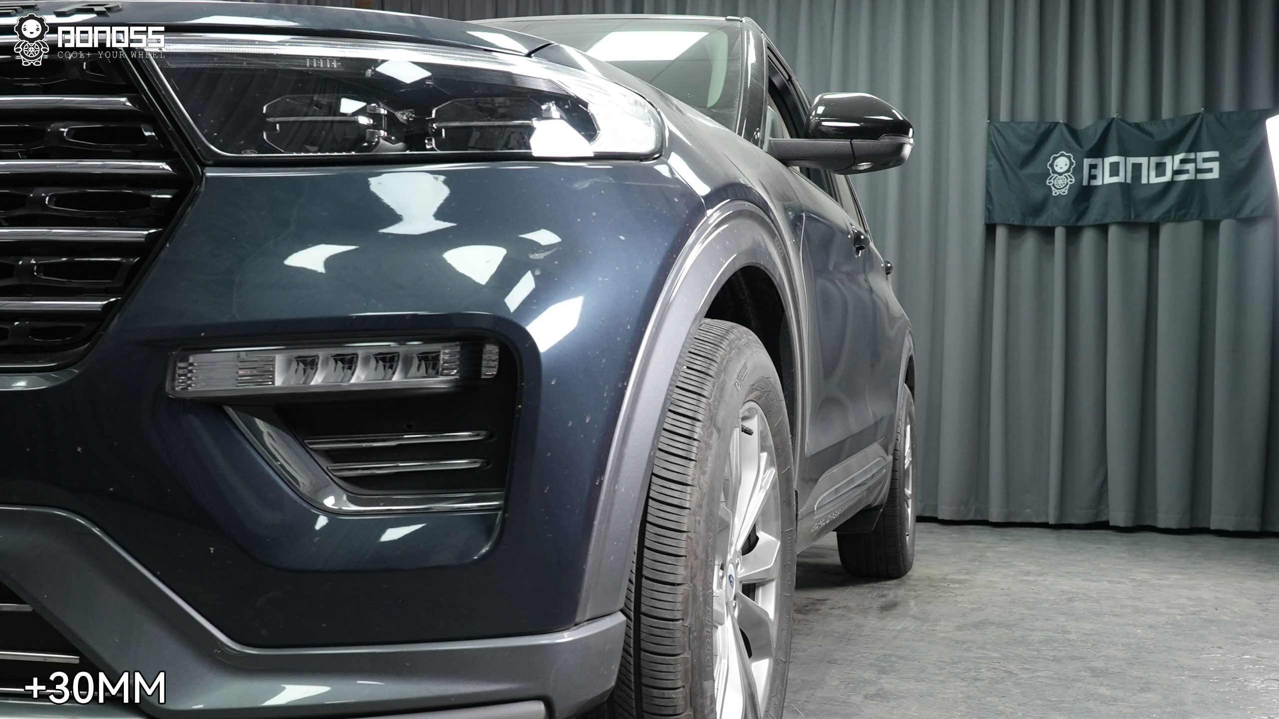 BONOSS Forged Active Cooling 2020 Ford Explorer Wheel Spacers Front 30mm Rear 35mm Before and After (3)