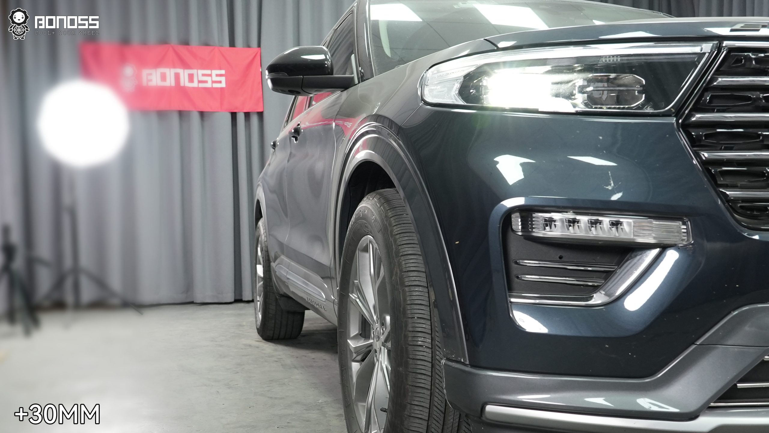 BONOSS Forged Active Cooling 2020 Ford Explorer Wheel Spacers Front 30mm Rear 35mm Before and After (4)