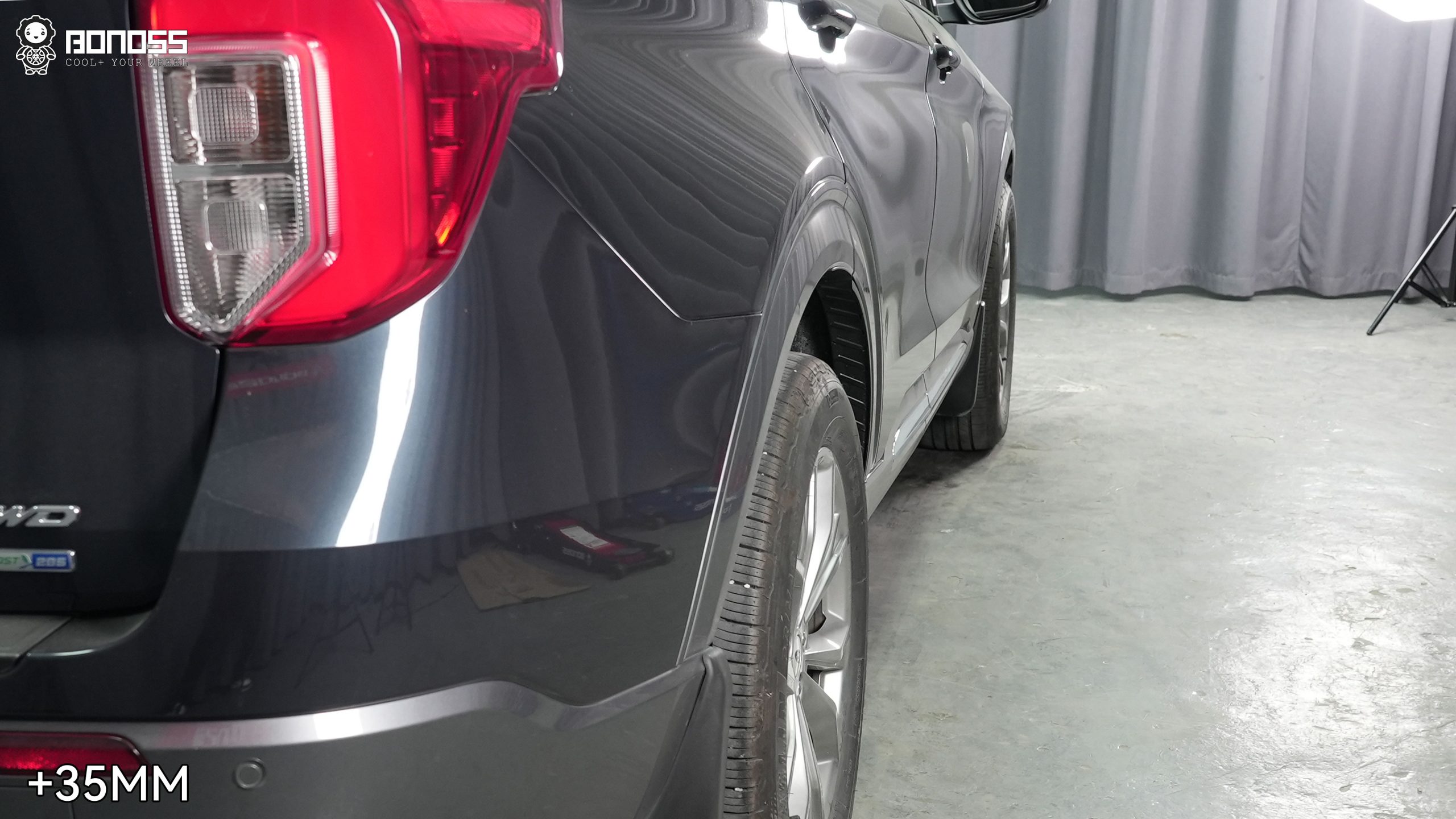 BONOSS Forged Active Cooling 2020 Ford Explorer Wheel Spacers Front 30mm Rear 35mm Before and After (6)