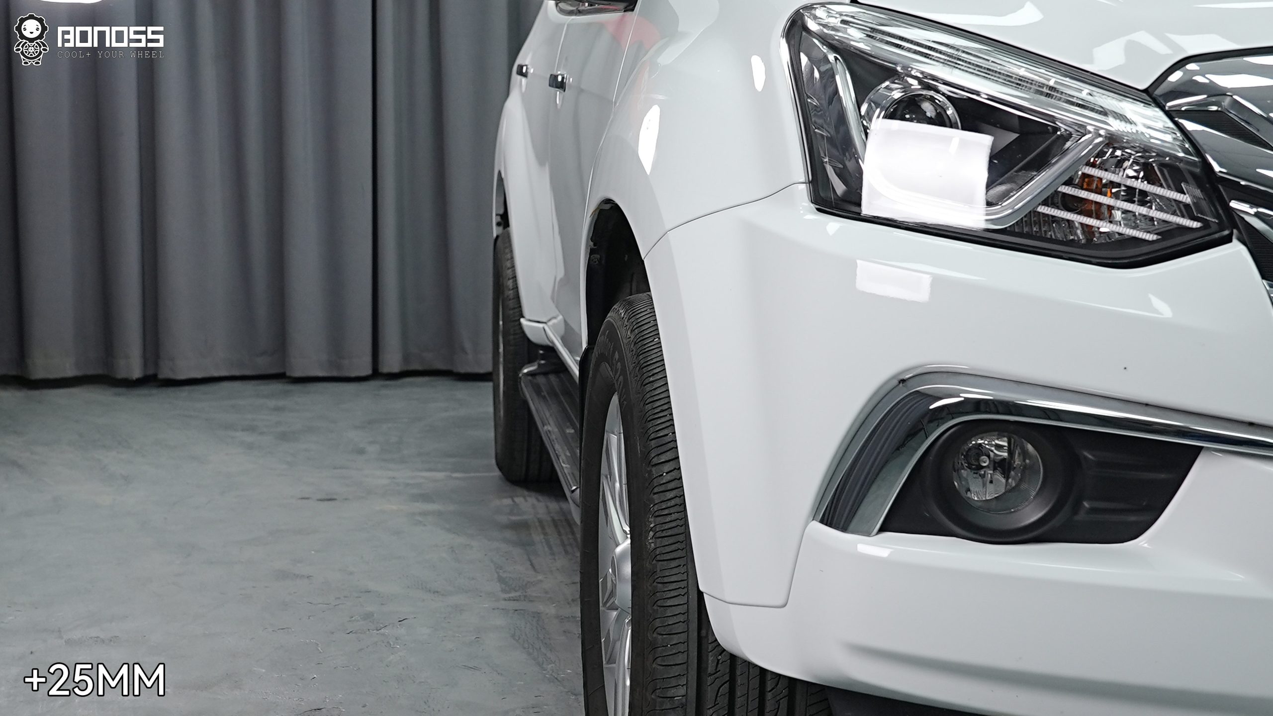 BONOSS Forged Active Cooling 2020 ISUZU MU-X Wheel Spacers Front 25mm Rear 30mm Before and After (4)