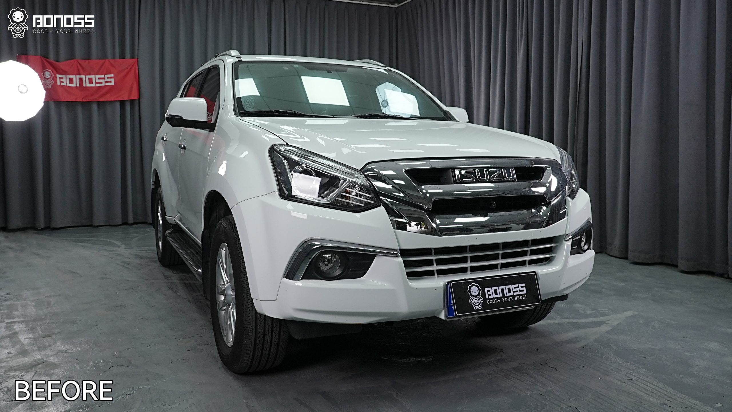 BONOSS Forged Active Cooling 2020 ISUZU MU-X Wheel Spacers Front 25mm Rear 30mm Before and After (7)