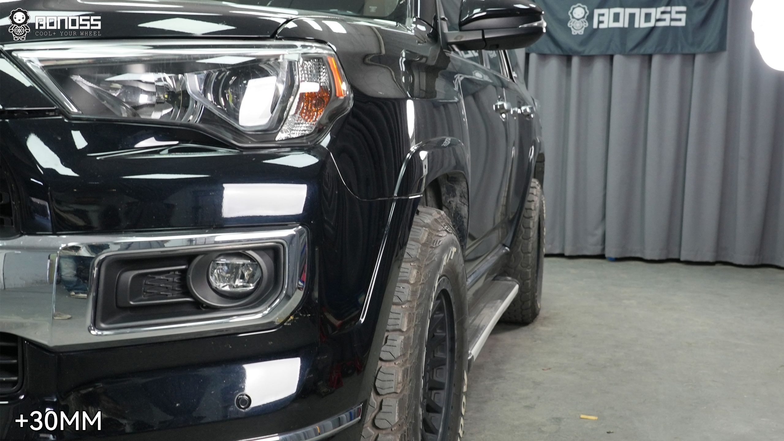 BONOSS Forged Active Cooling 2021 Toyota 4Runner Wheel Spacers Front 30mm Rear 30mm Before and After (3)